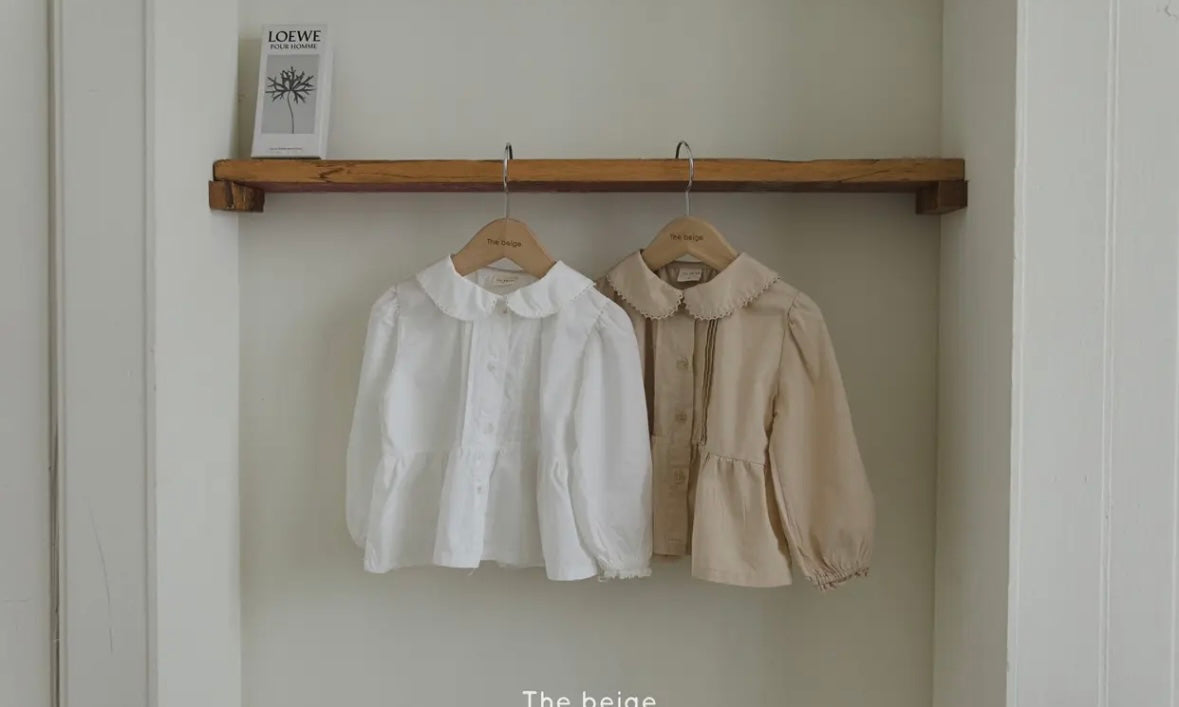 the beige / Pintuck Blouse