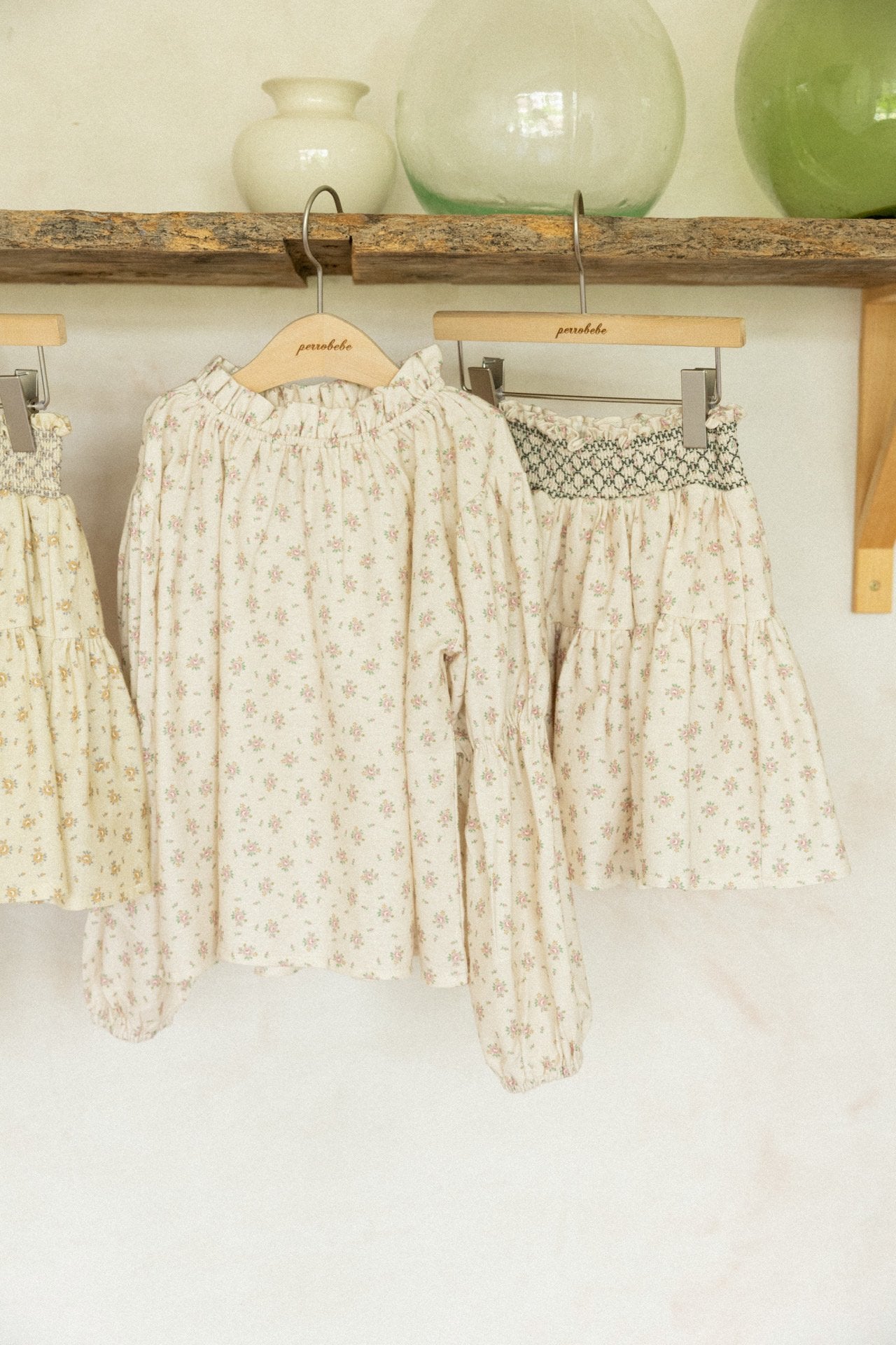(予約)perro bebe / Ella blouse , skirt - pink