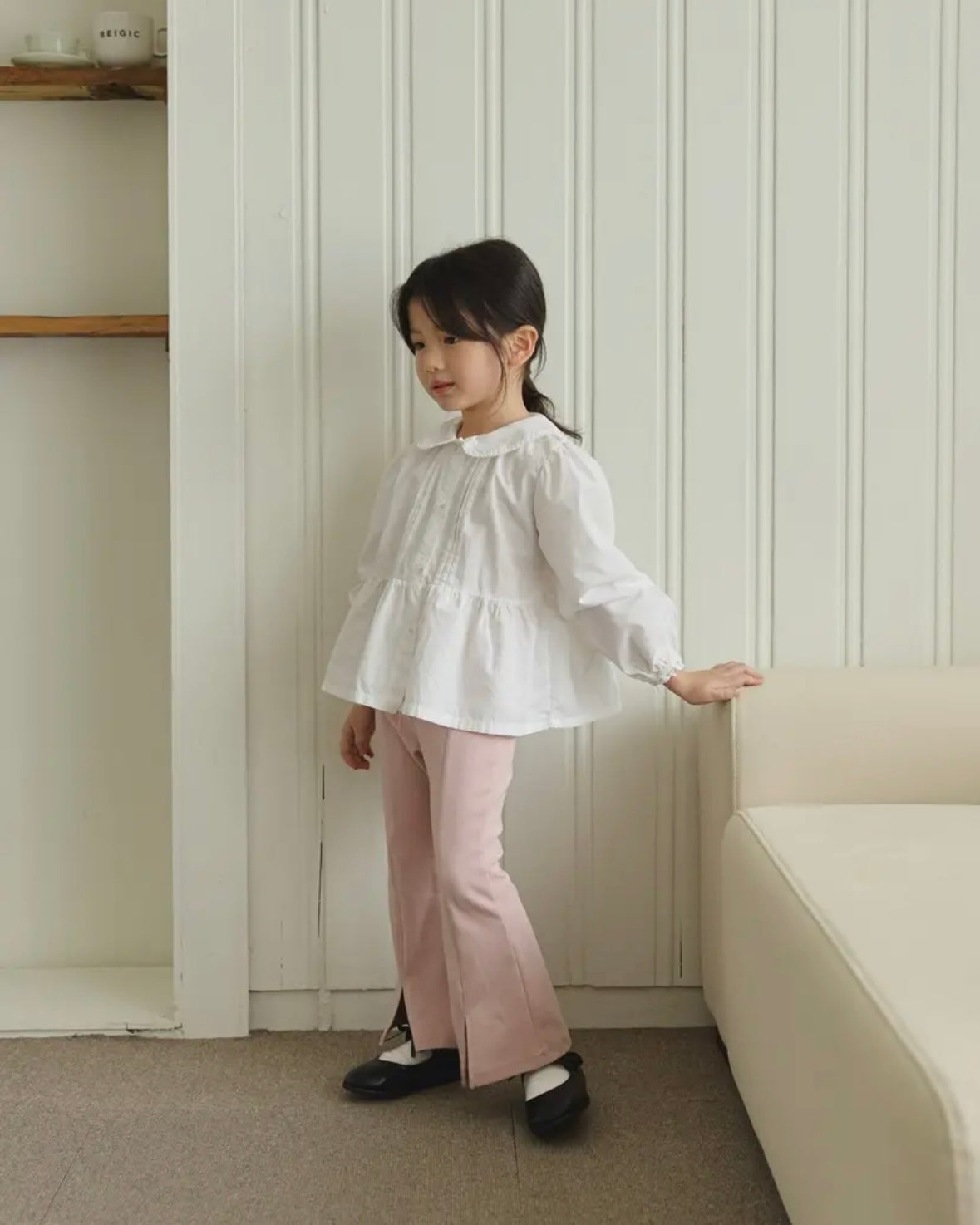 the beige / Pintuck Blouse