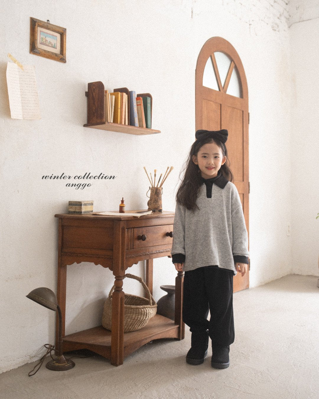 (予約) anggo / Chocochip collar Tshirt