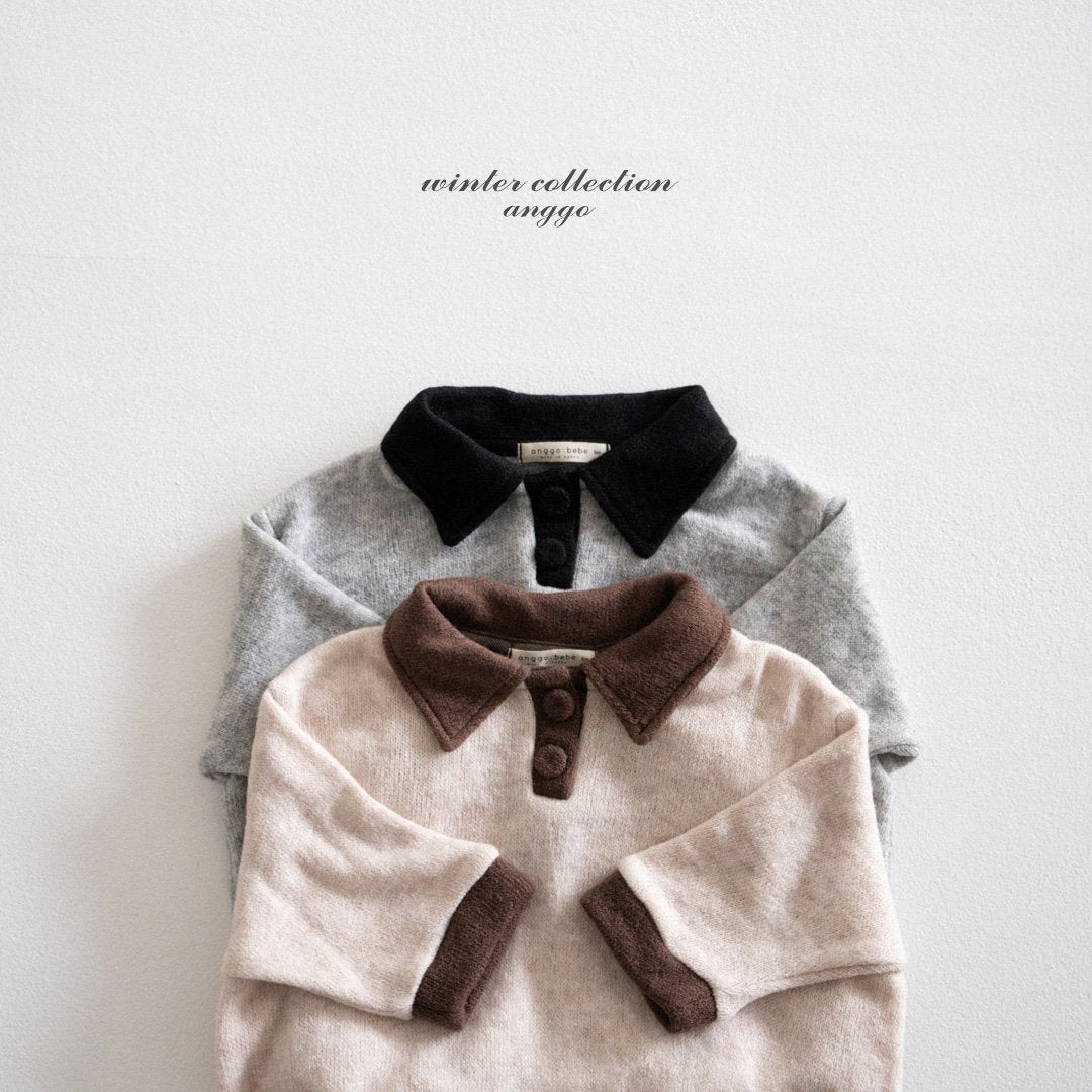 (予約) anggo / Chocochip collar romper