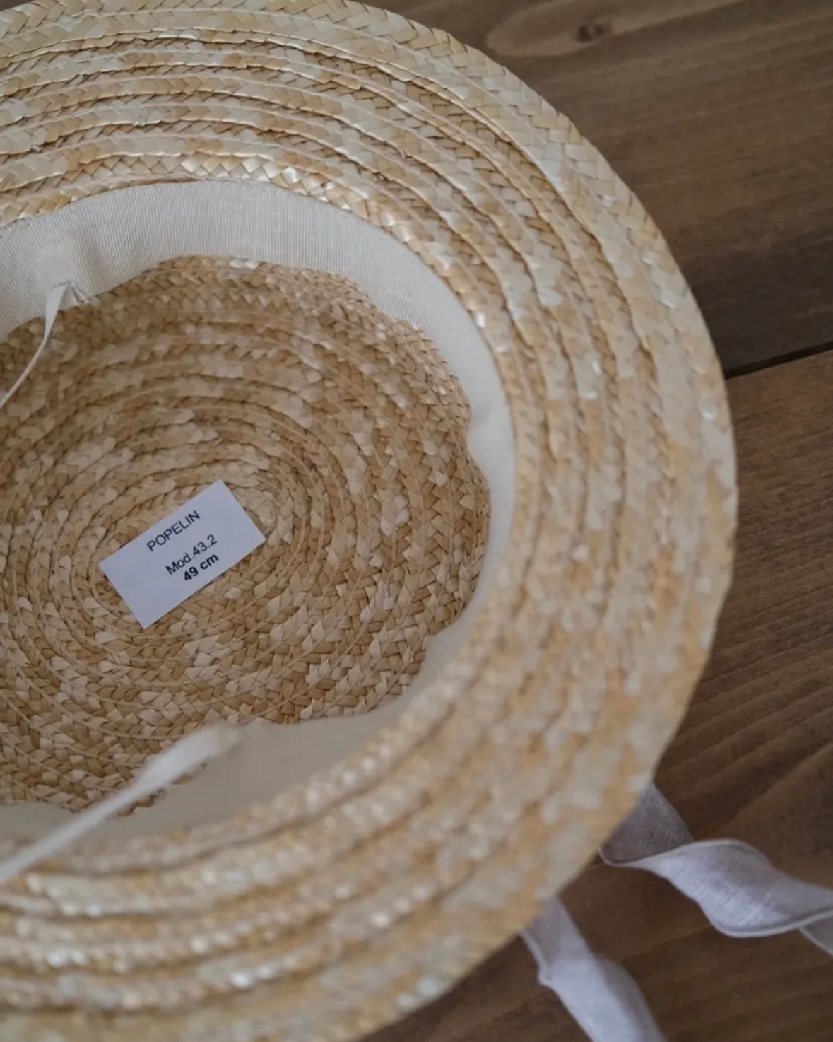 Popelin / Pink linen Natural straw hat
