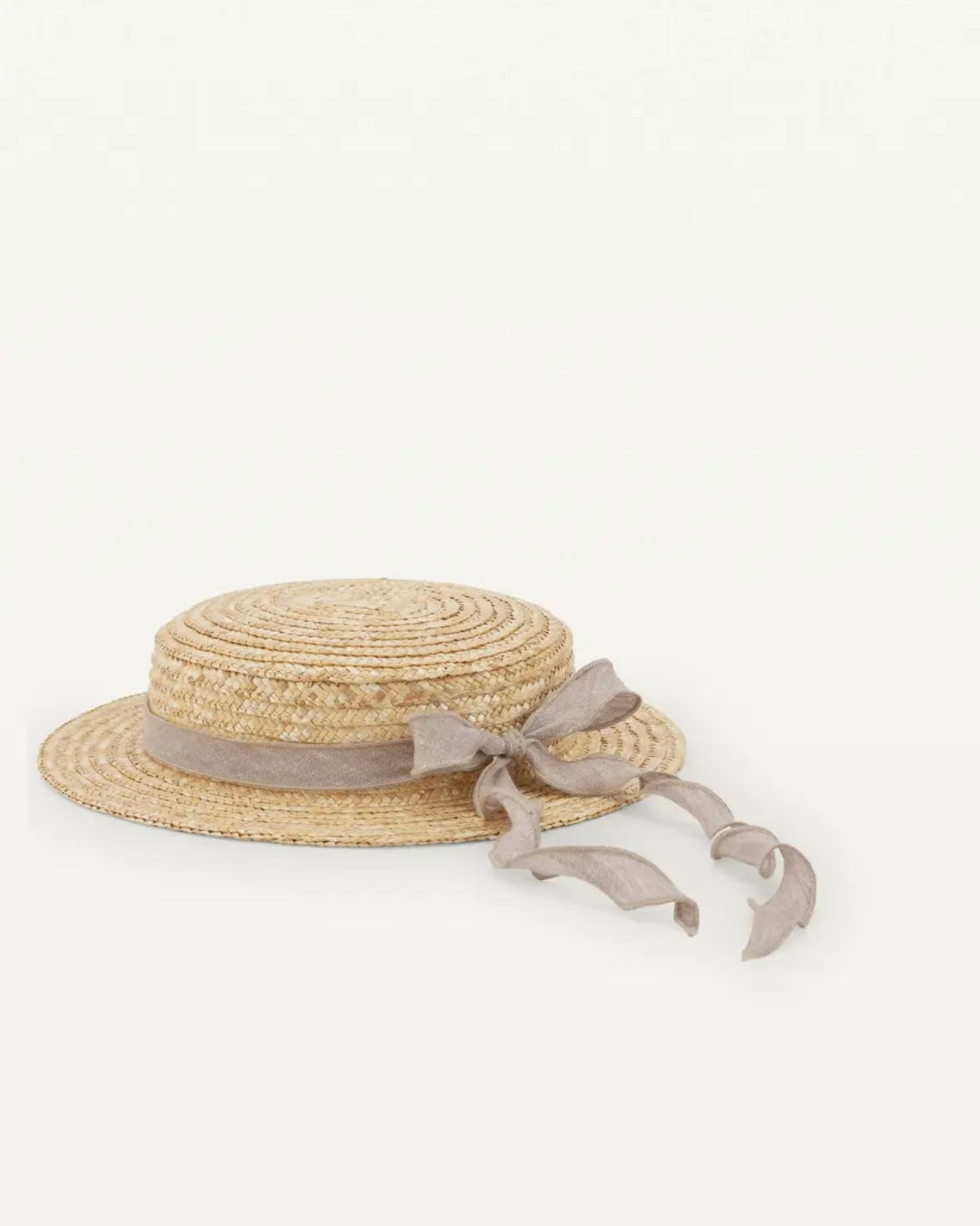 (Popelin / Sand linen Natural straw hat