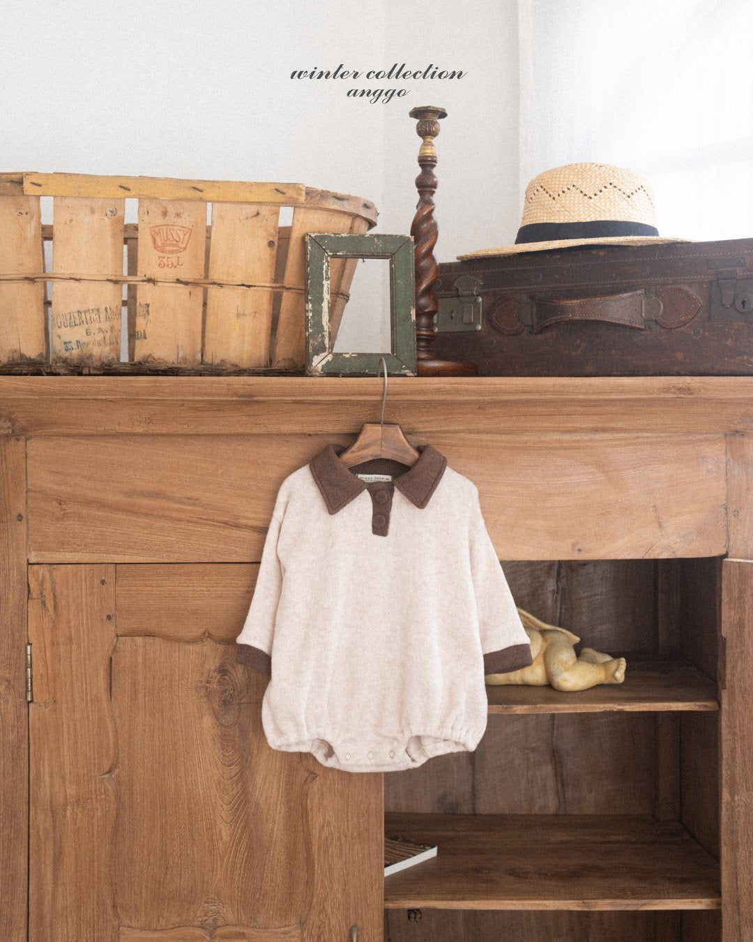 (予約) anggo / Chocochip collar romper