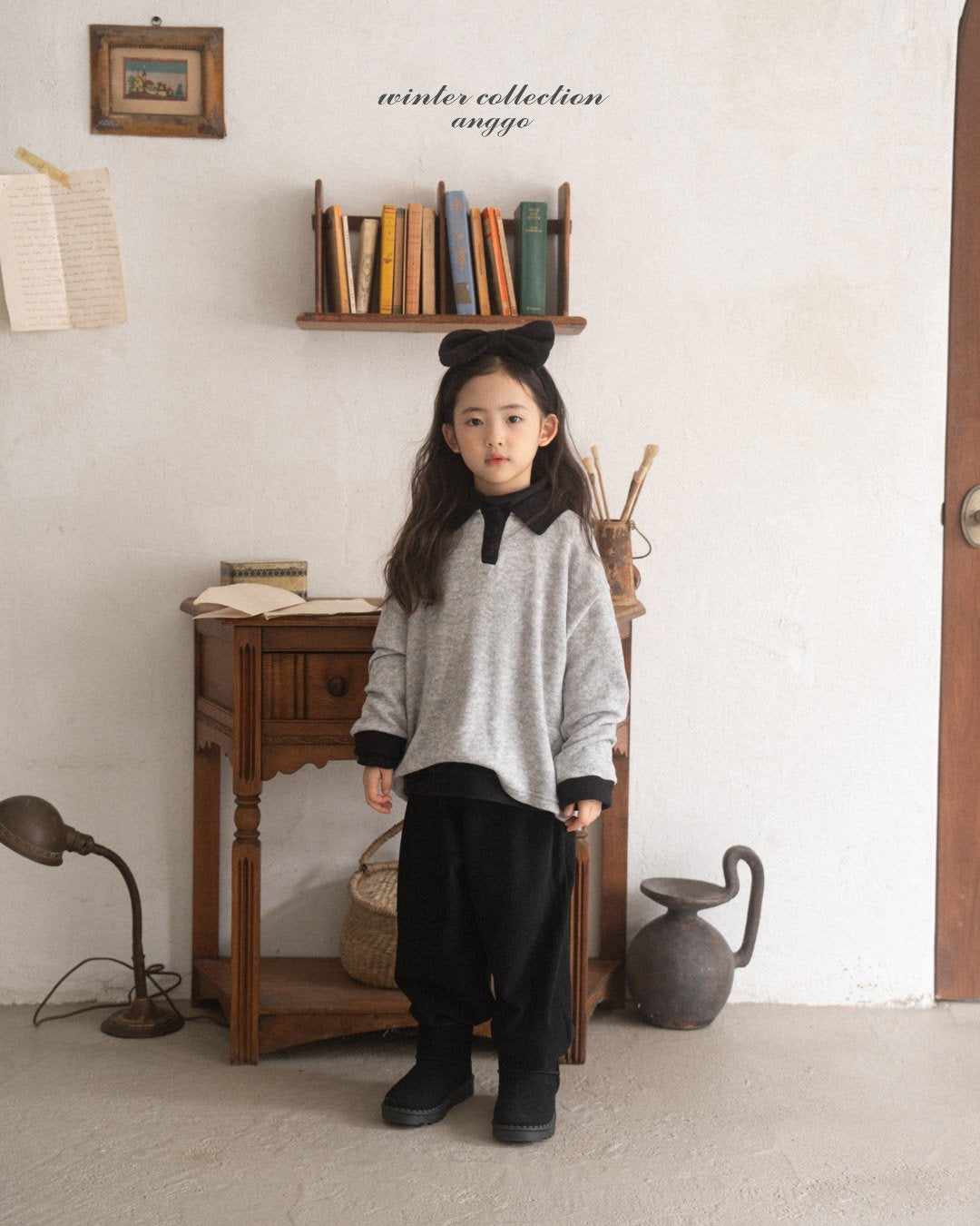 (予約) anggo / Chocochip collar Tshirt