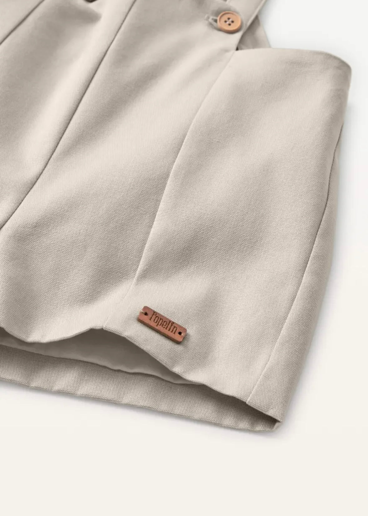 Popelin / Sand panelled dungarees