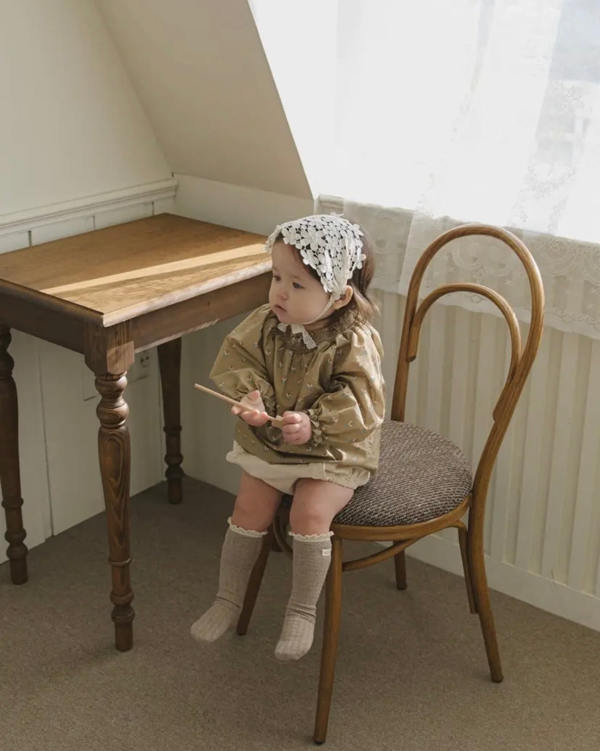 mini beige / Smoke blouse