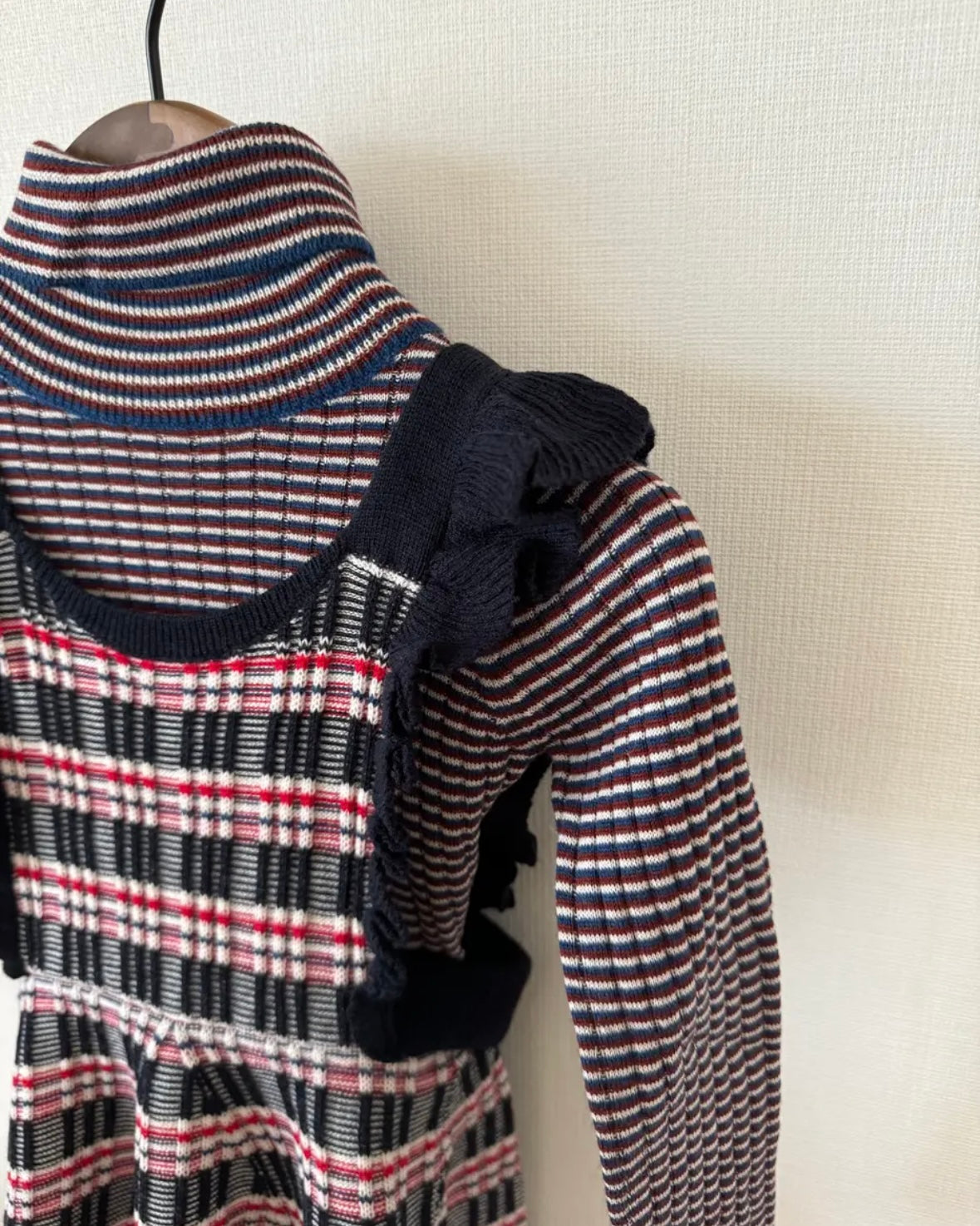 FUB / Rollneck Blouse ecru / pond blue / clay