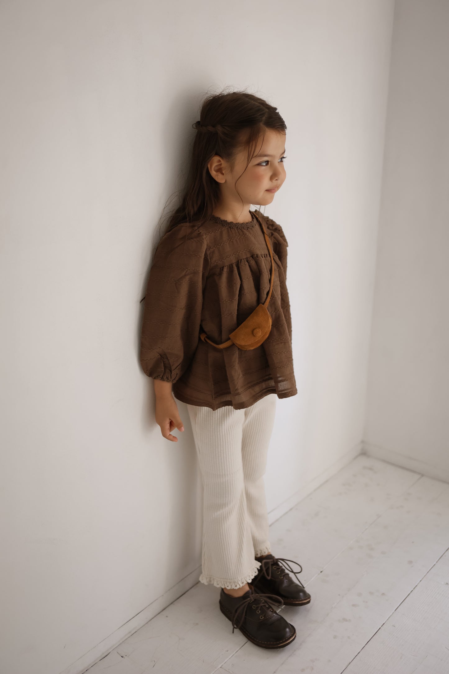 the beige / Jacquard Blouse
