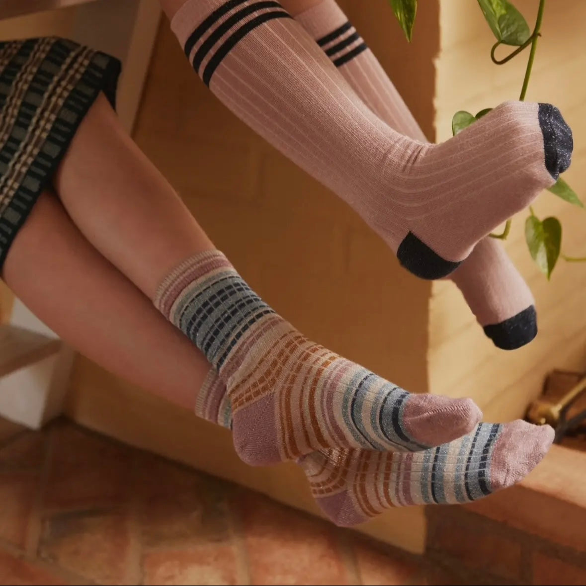 mp Denmark / Vilma glitter socks SOFT MAUVE