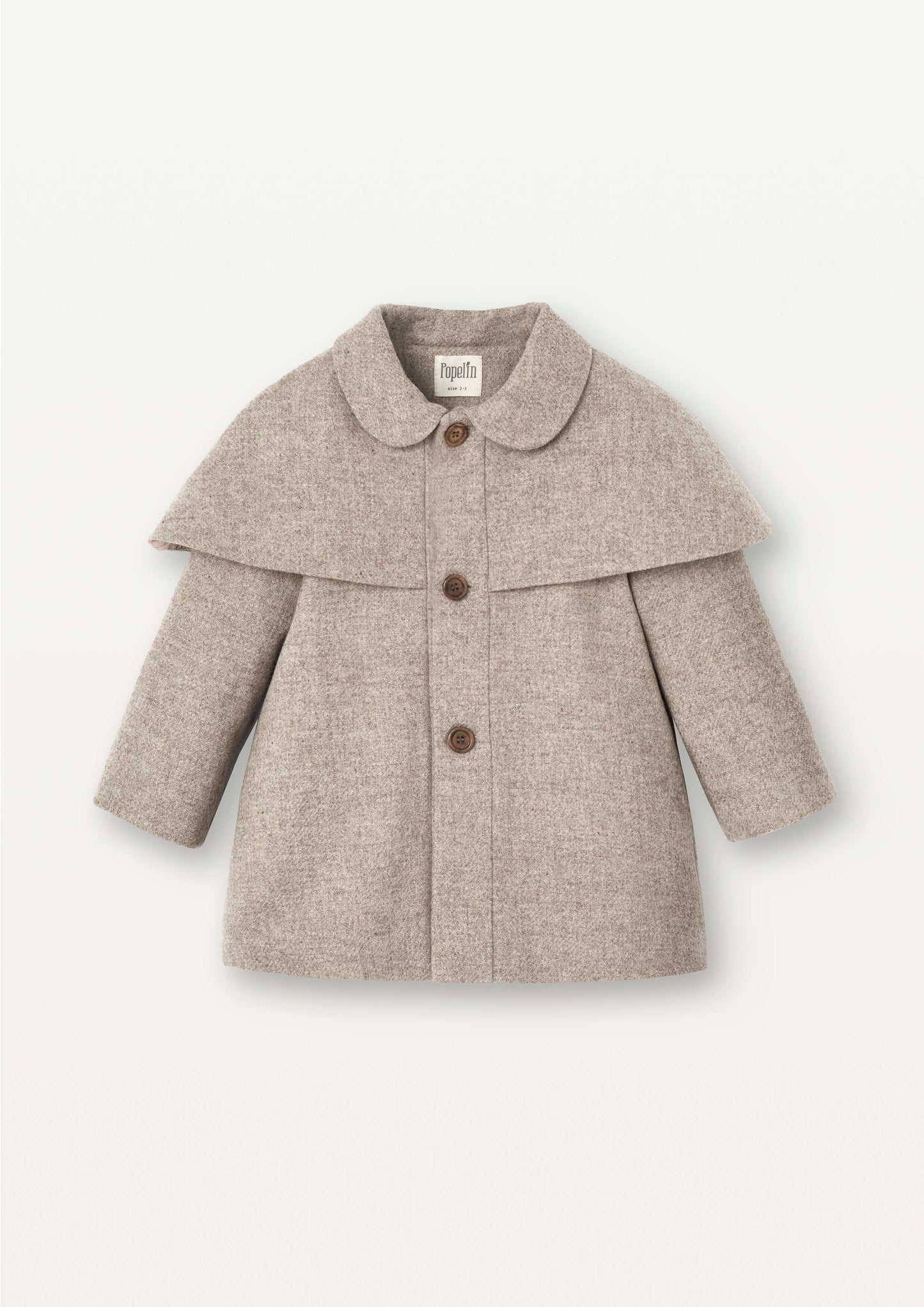 (送料無料)popelin / Stone woollen cape coat
