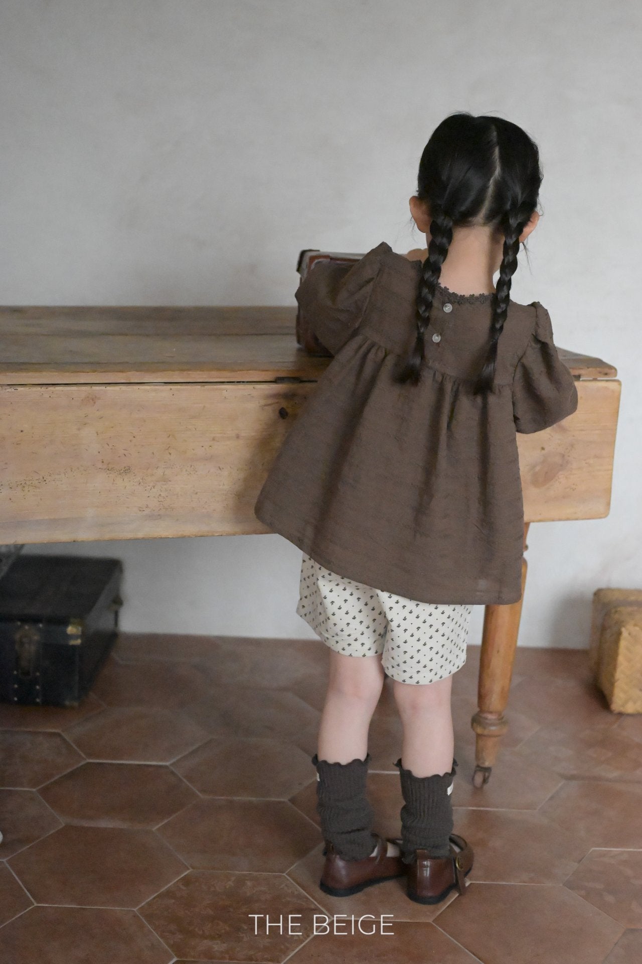 the beige / Jacquard Blouse