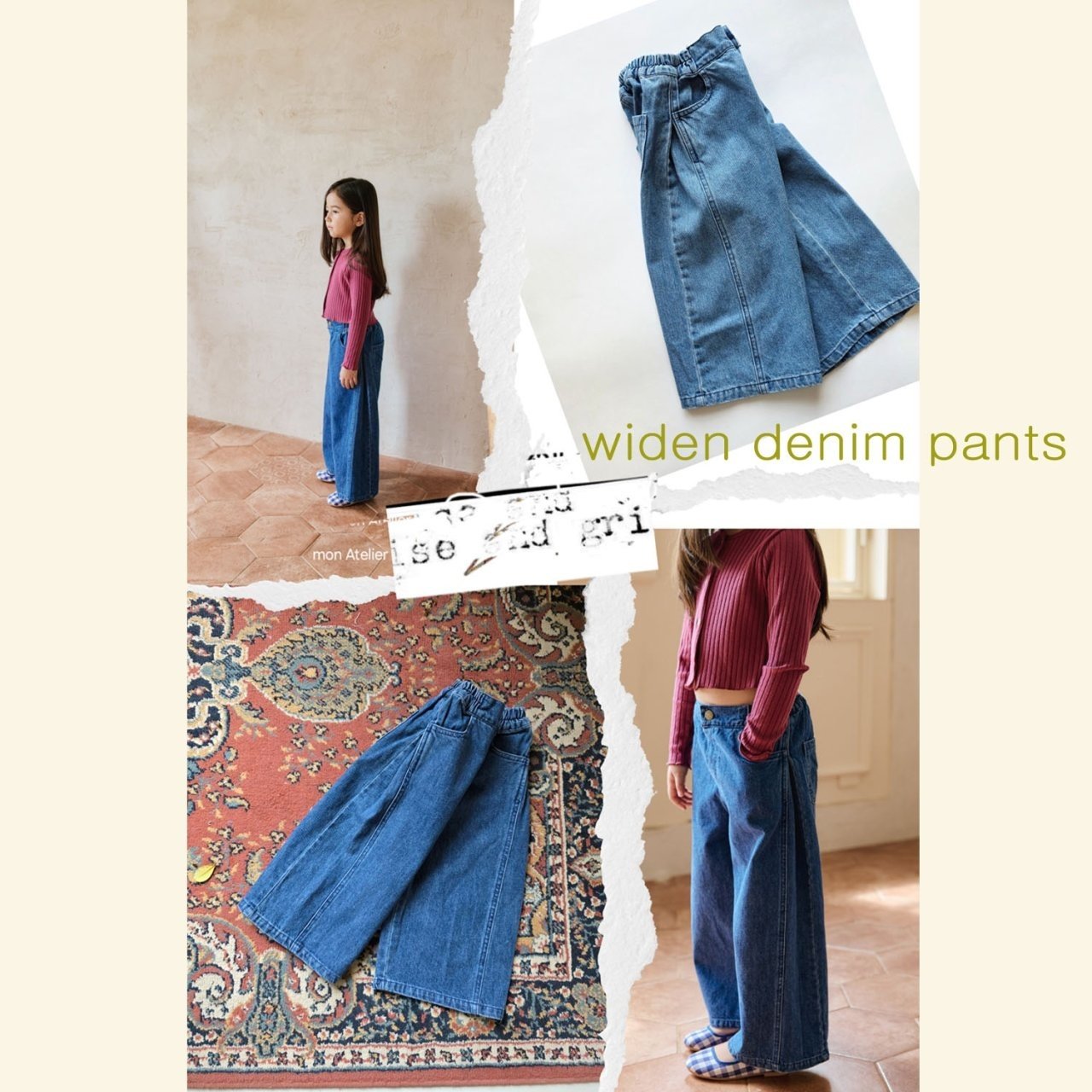 <予約>mon Atelier / Widen Denim Pants