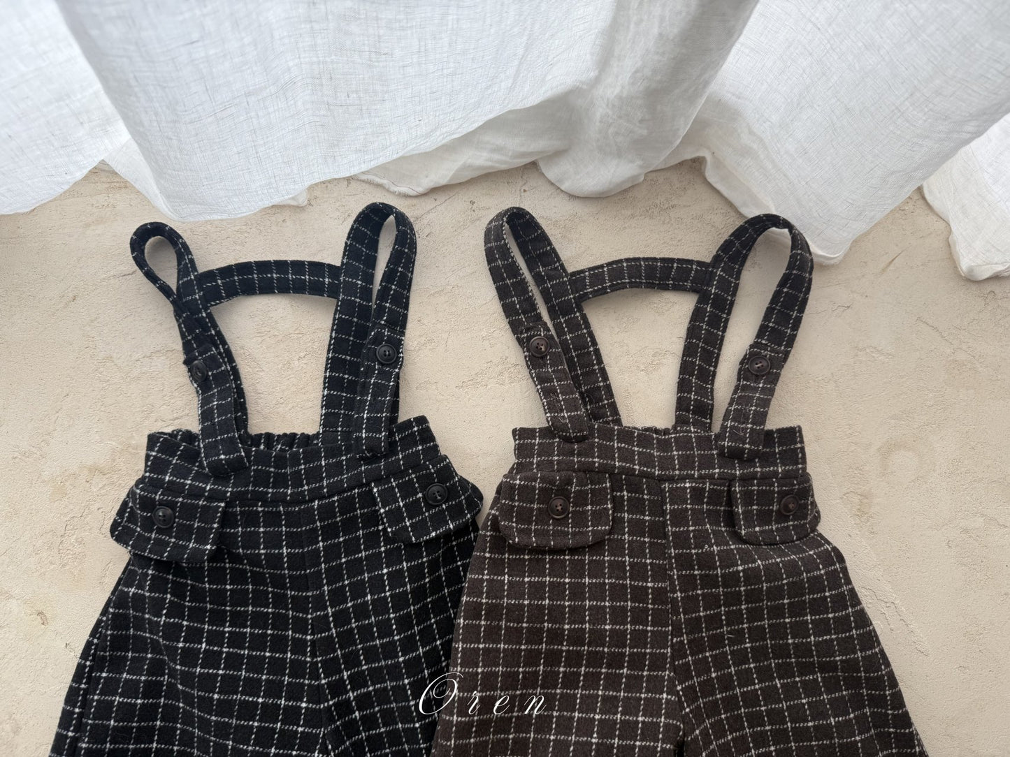 (予約) OREN /Miel Check Suspender Pants