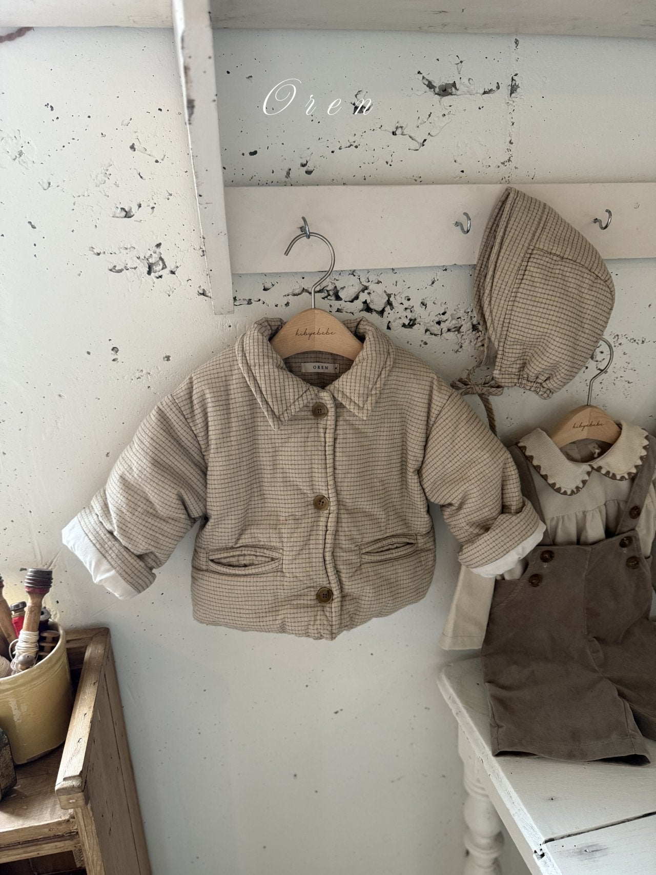 (予約) OREN / Baguette Check Padded Jumper