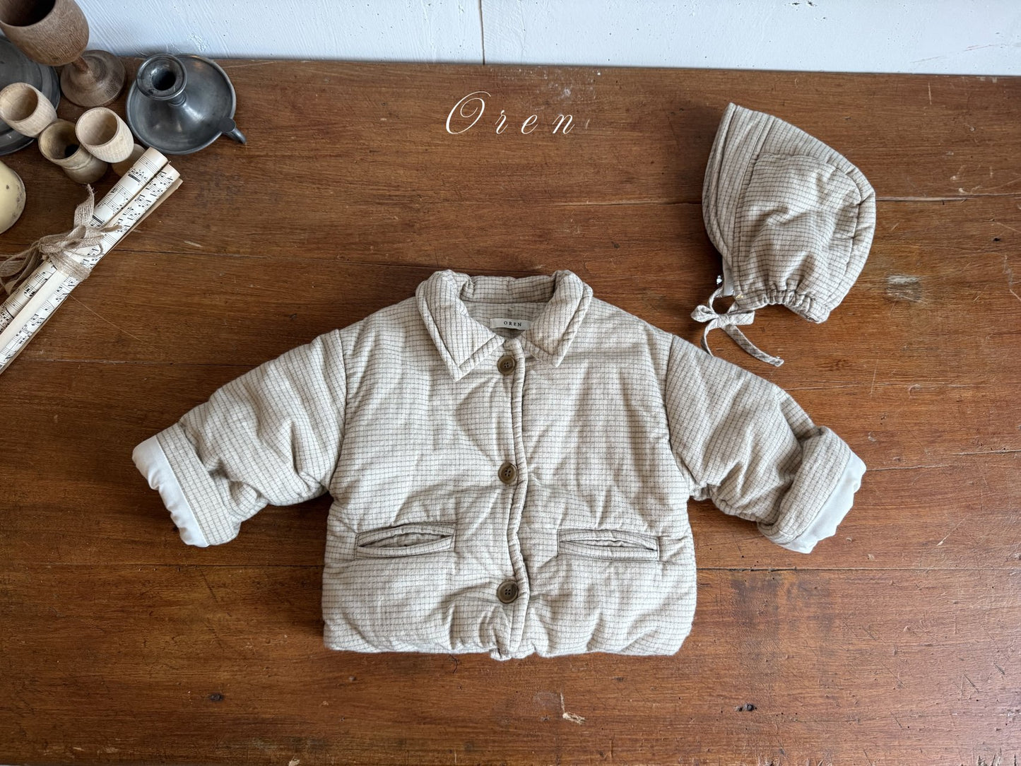 (予約) OREN / Baguette Check Padded Jumper