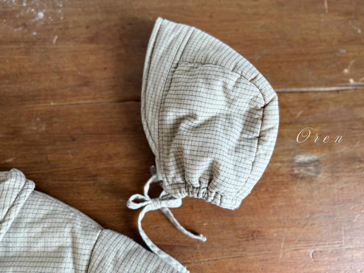 (予約) OREN / Baguette Check Padded Bonnet