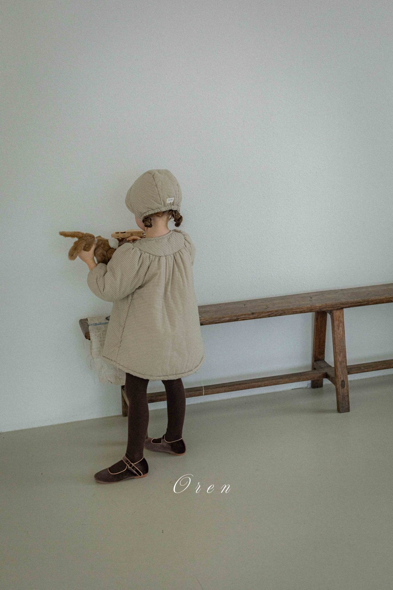 (予約) OREN / Baguette Check Padded Bonnet