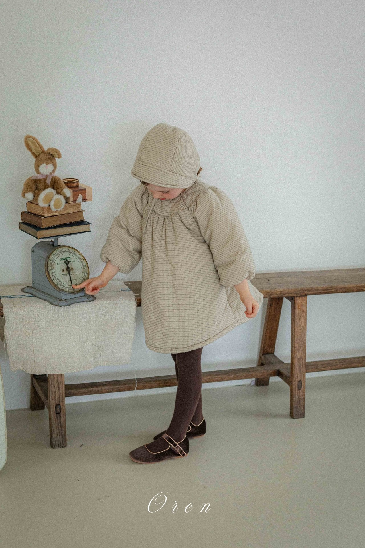 (予約) OREN / Baguette Check Padded Dress