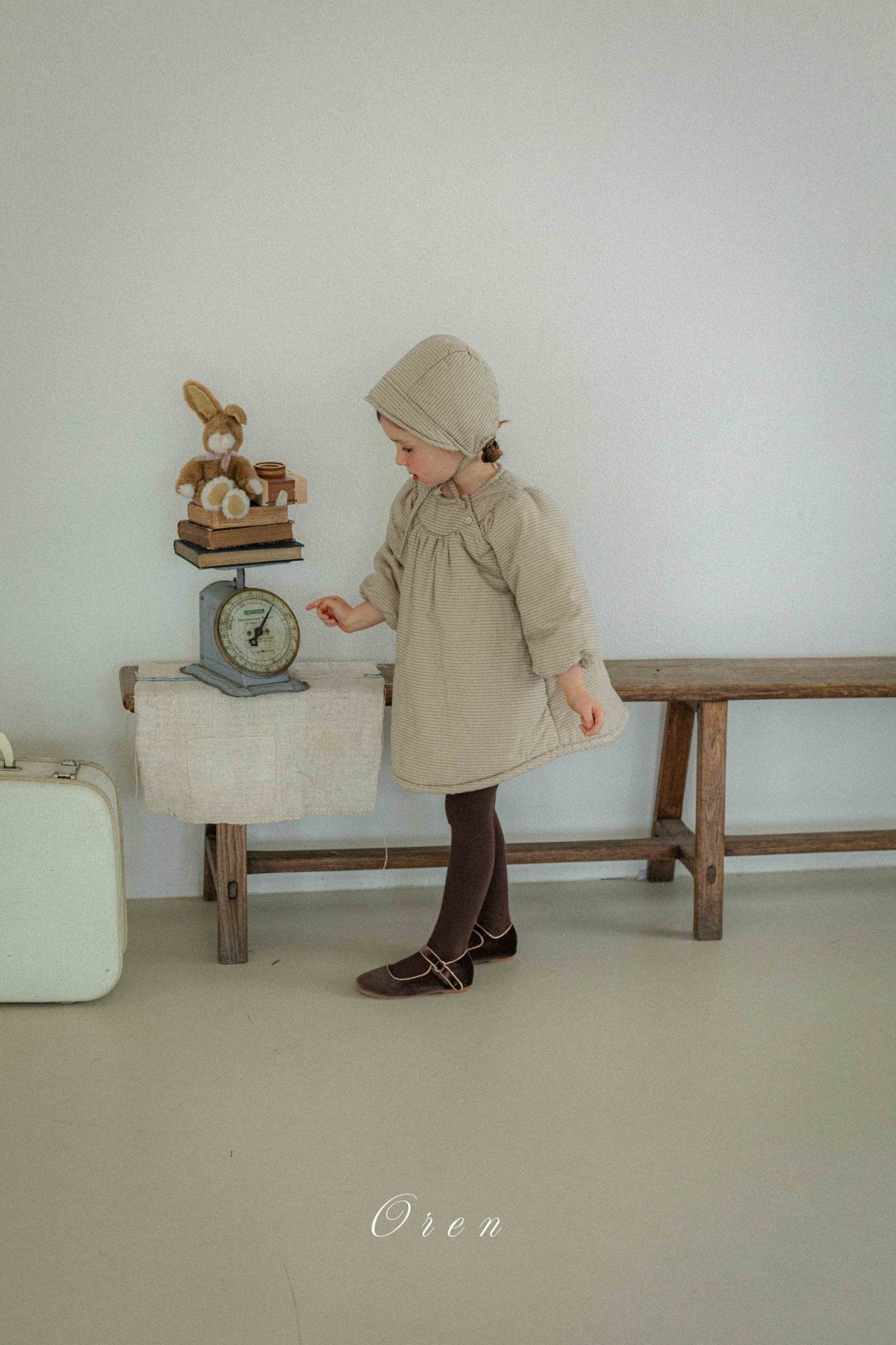 (予約) OREN / Baguette Check Padded Dress