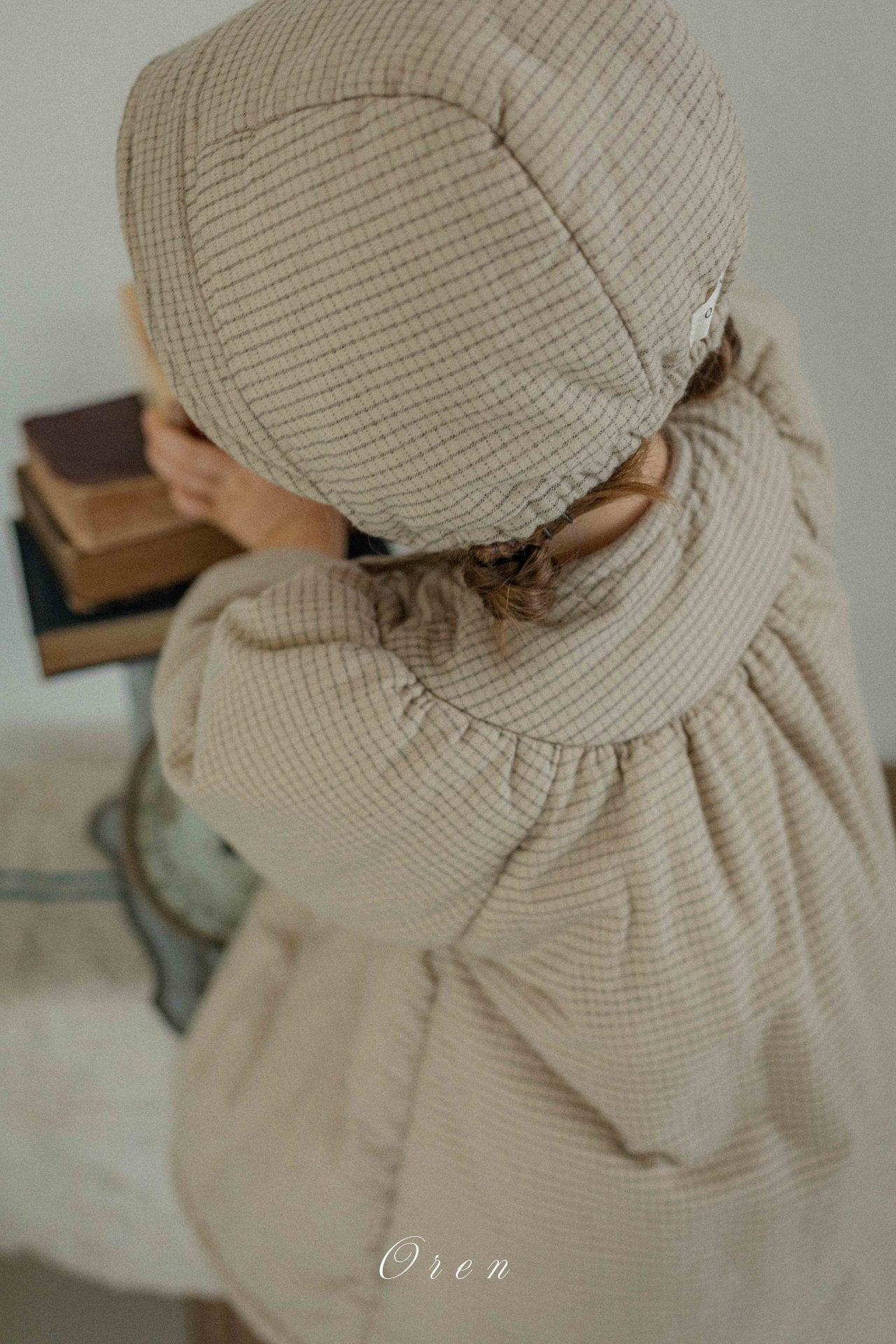 (予約) OREN / Baguette Check Padded Bonnet