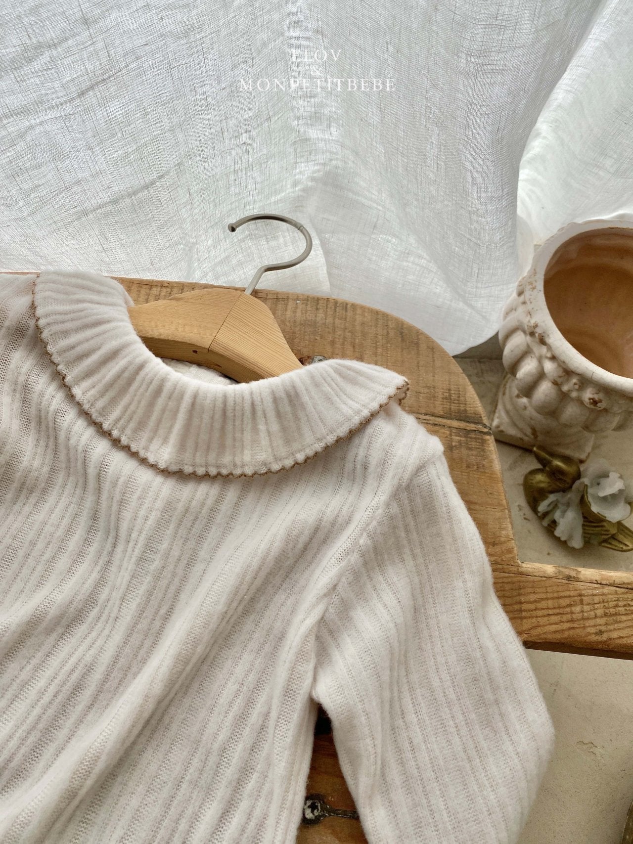 (予約) mon petit bebe /  Luane frill T-shirt