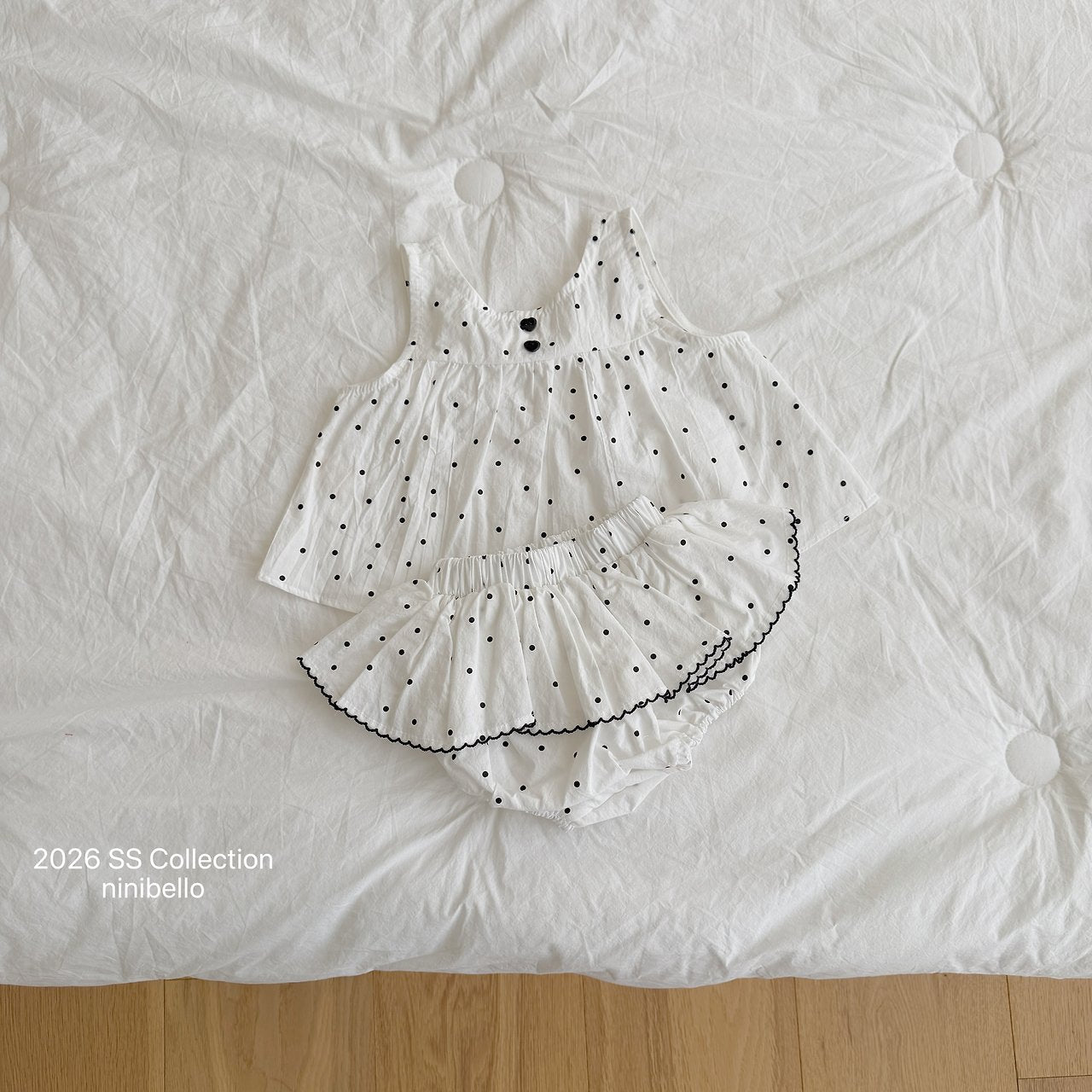 (予約) ninibello / Bubble Pop Sleeveless Blouse