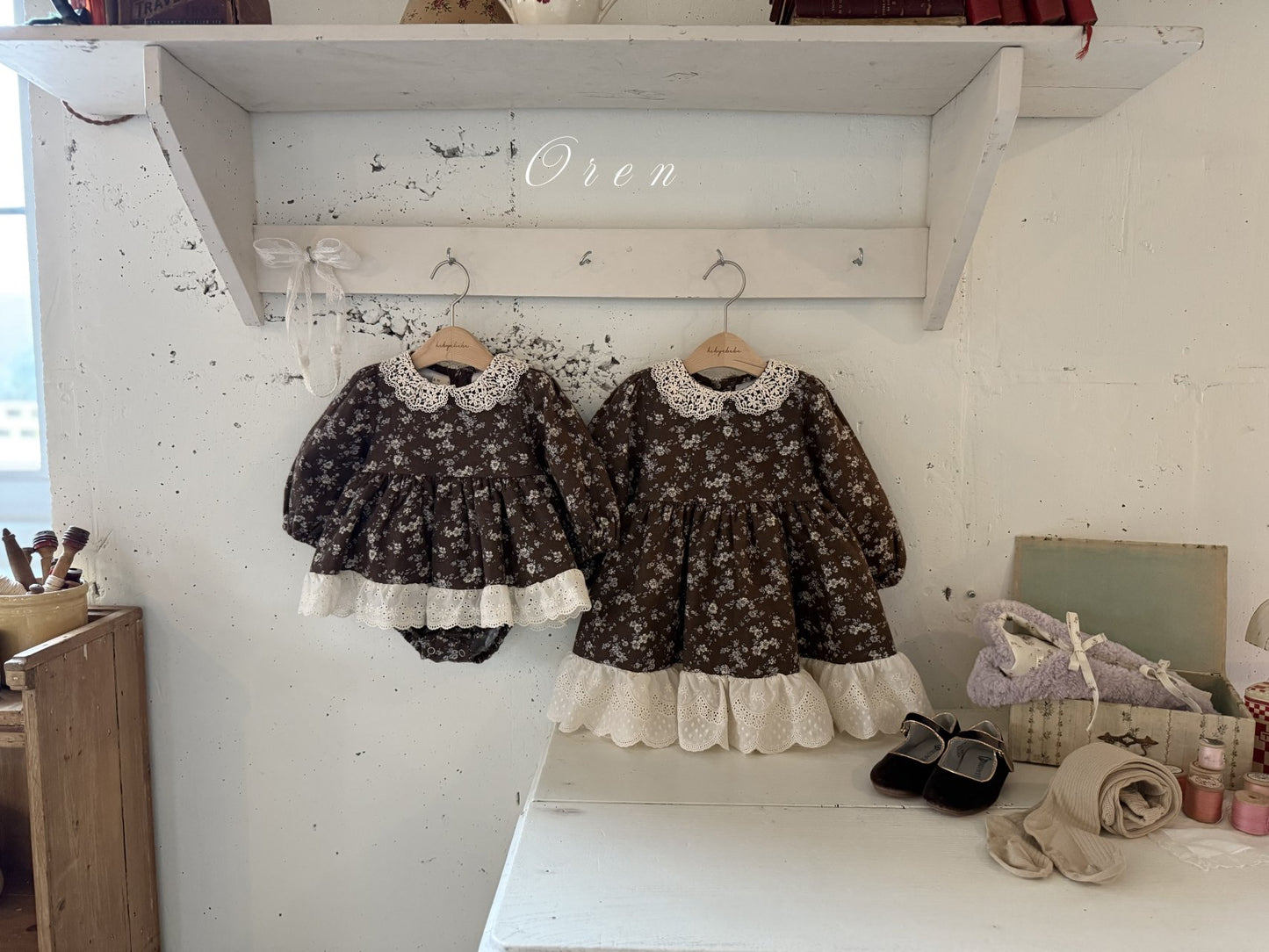 (予約) OREN /  Serena Flower Padded Dress