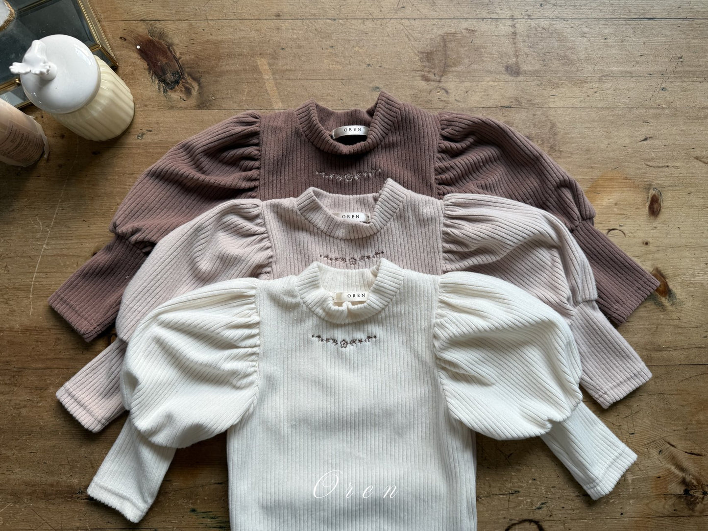 (予約) OREN / Marie Velour Ribbed Tee