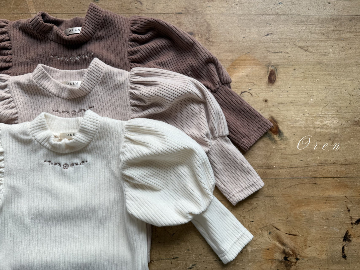 (予約) OREN / Marie Velour Ribbed Tee