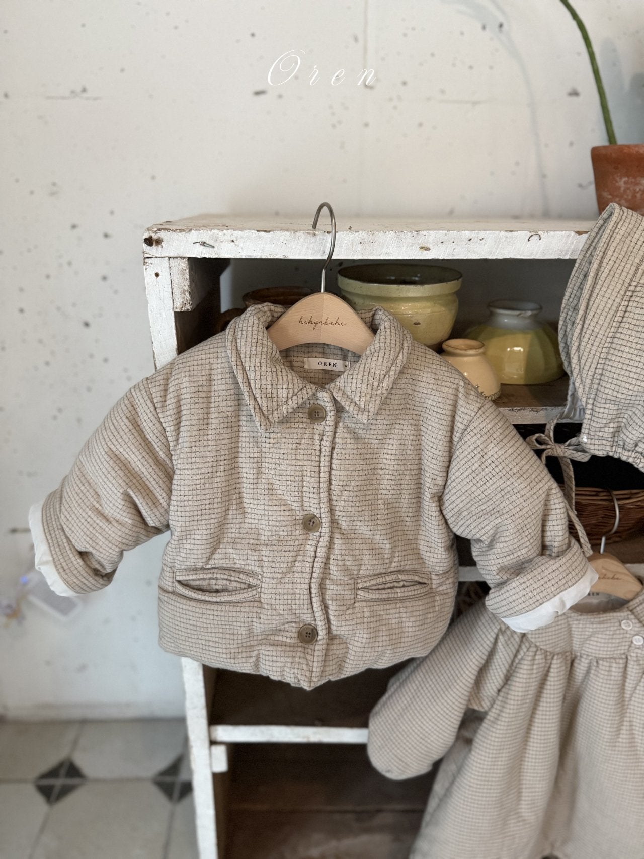 (予約) OREN / Baguette Check Padded Jumper
