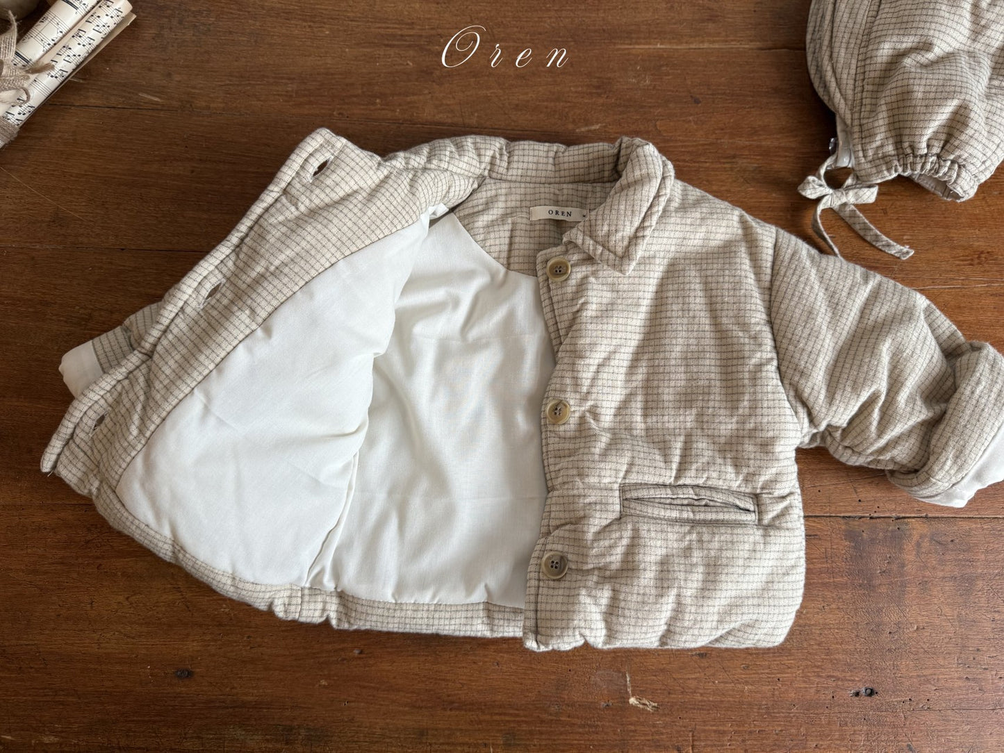 (予約) OREN / Baguette Check Padded Jumper