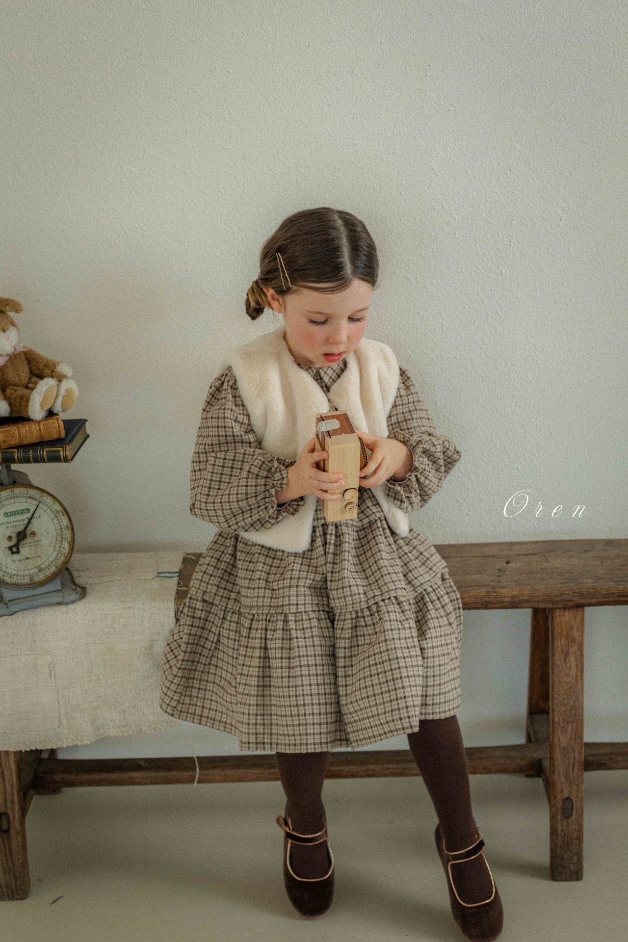 (予約) OREN /  Brushed Check Dress