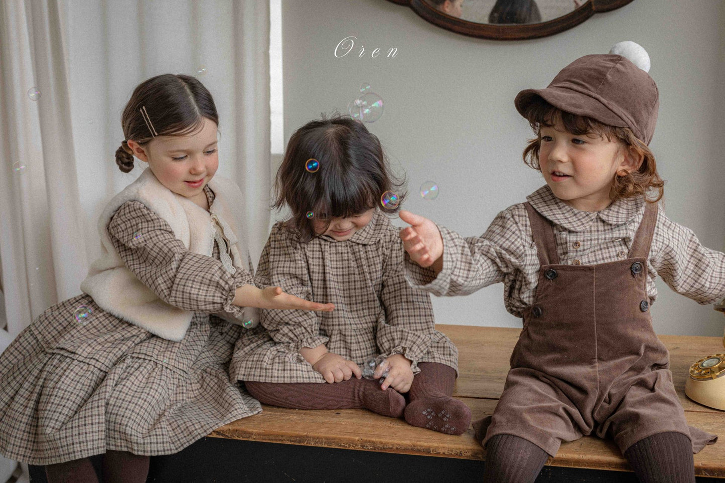 (予約) OREN /  Brushed Check Dress
