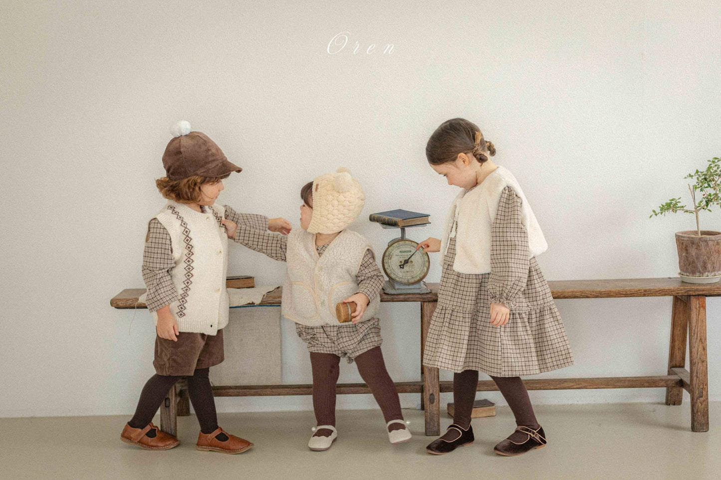 (予約) OREN /  Brushed Check Dress