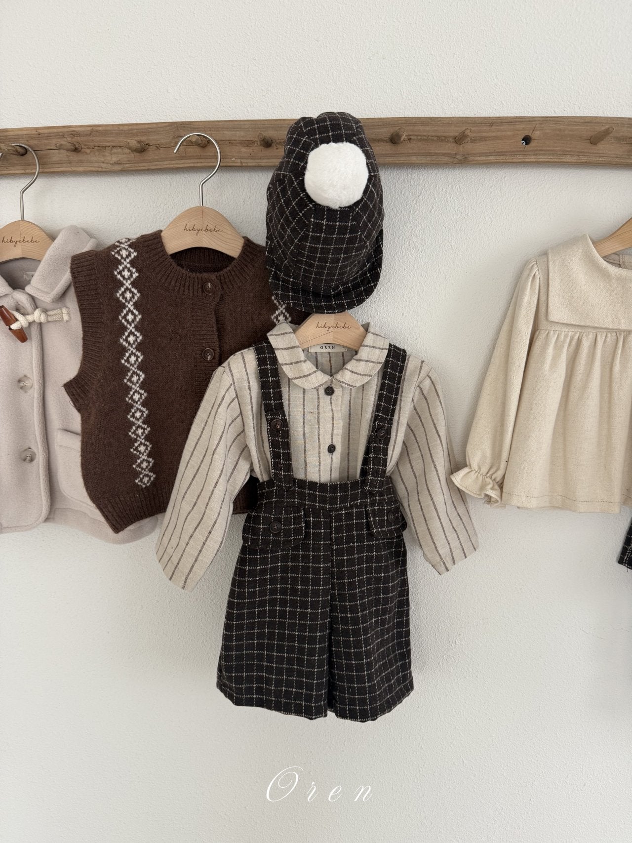 (予約) OREN /Miel Check Suspender Pants