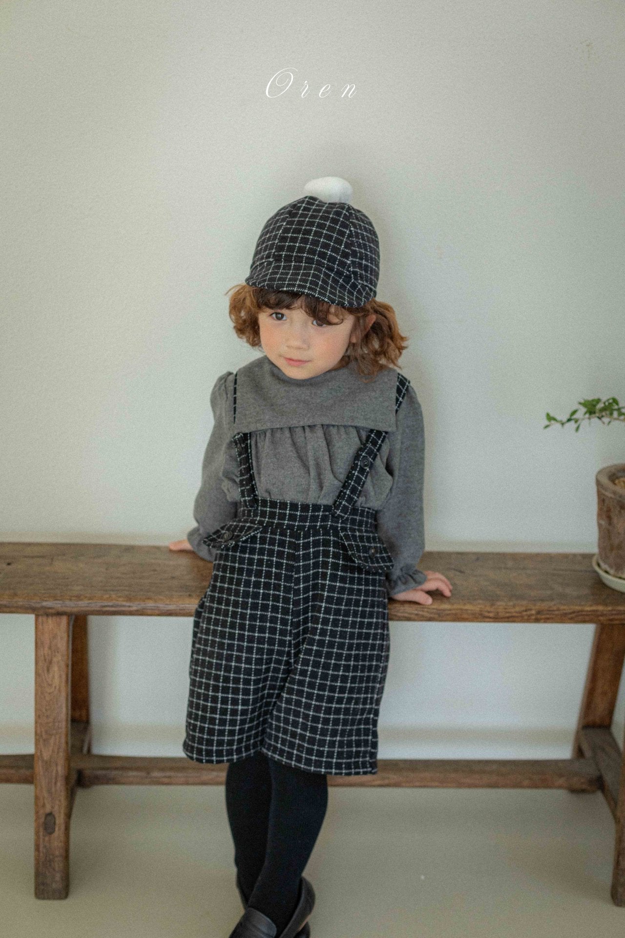 (予約) OREN /Miel Check Suspender Pants