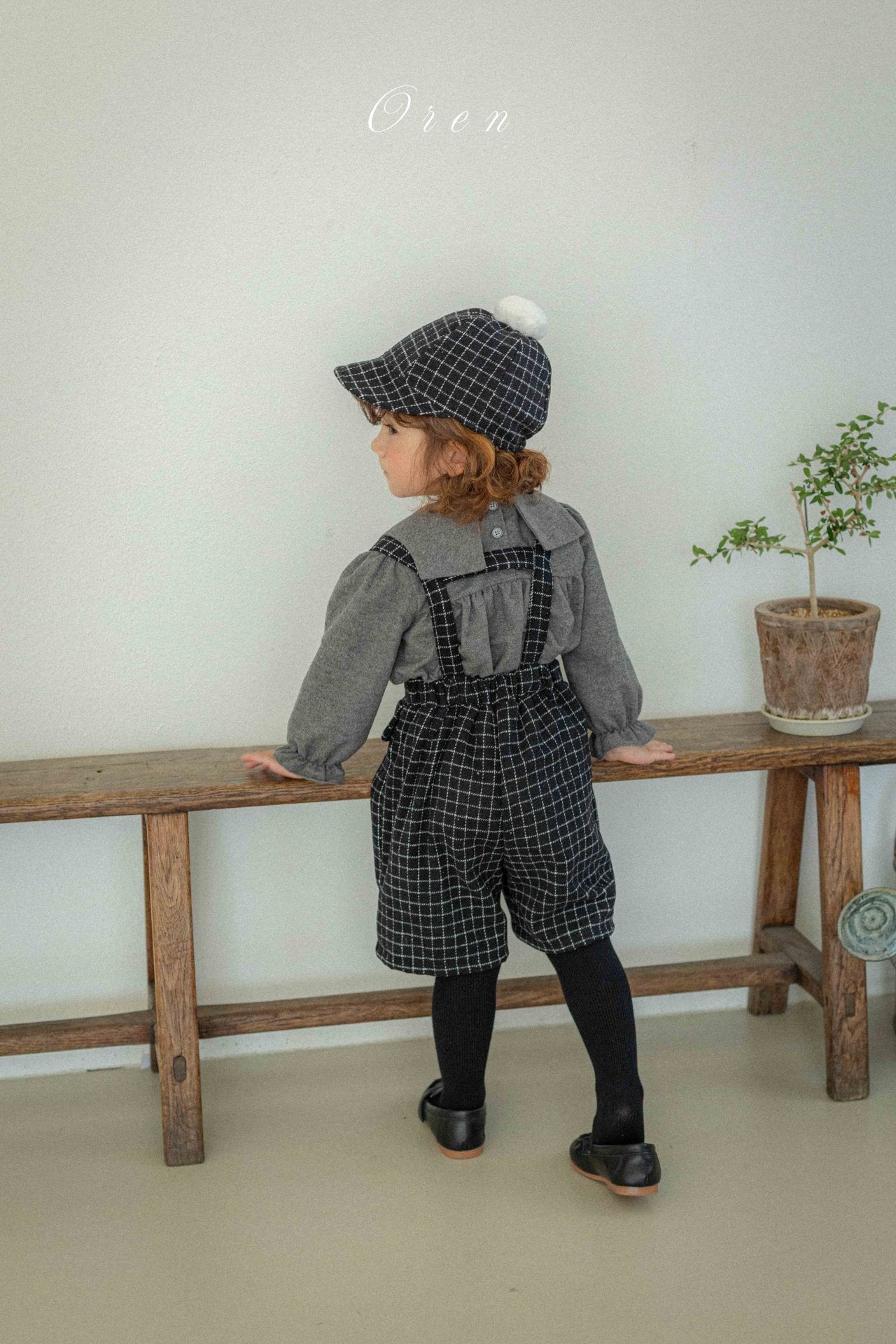 (予約) OREN /Miel Check Suspender Pants