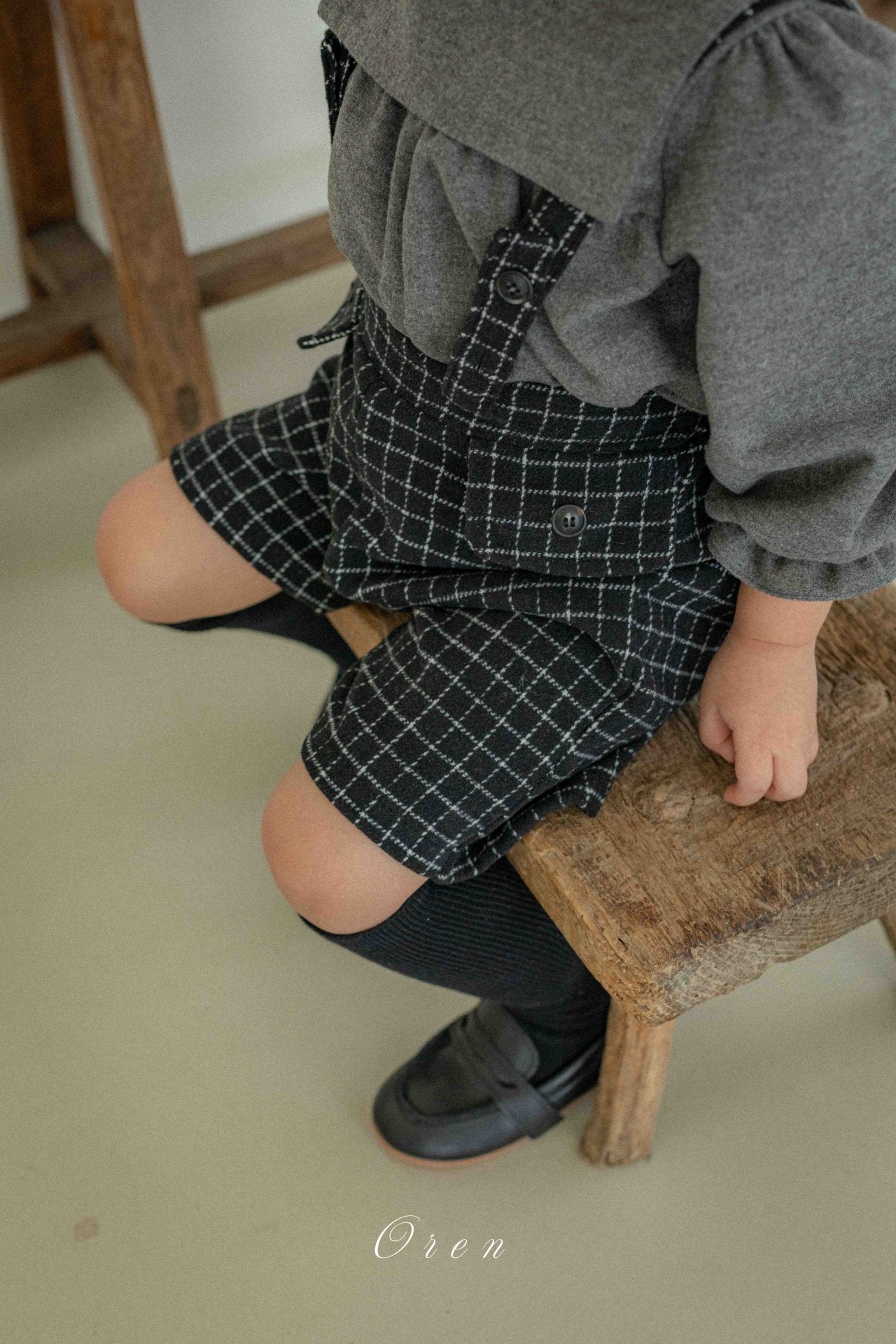 (予約) OREN /Miel Check Suspender Pants
