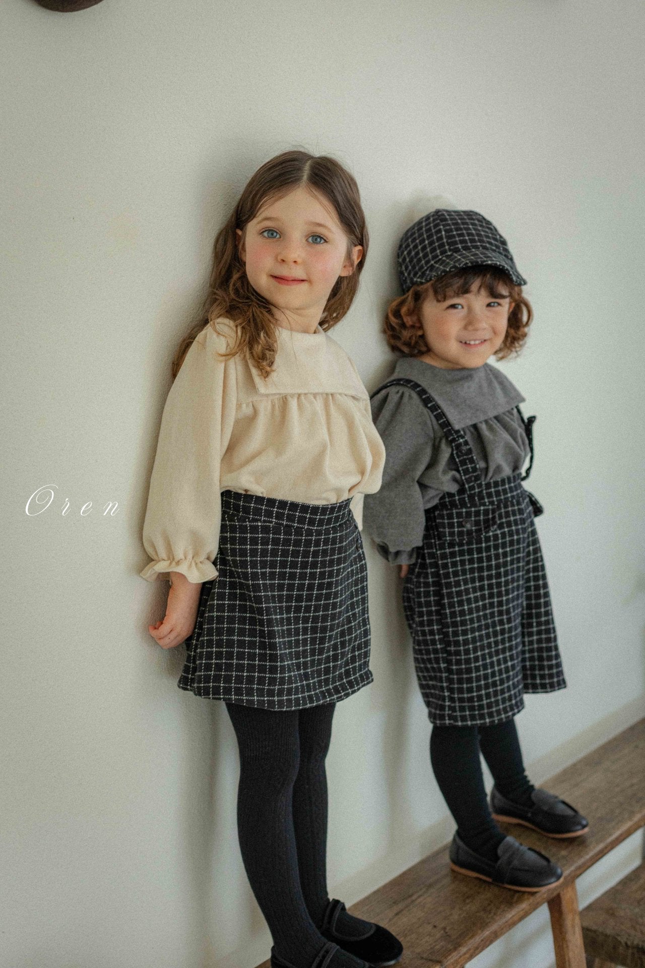 (予約) OREN /Miel Check Suspender Pants