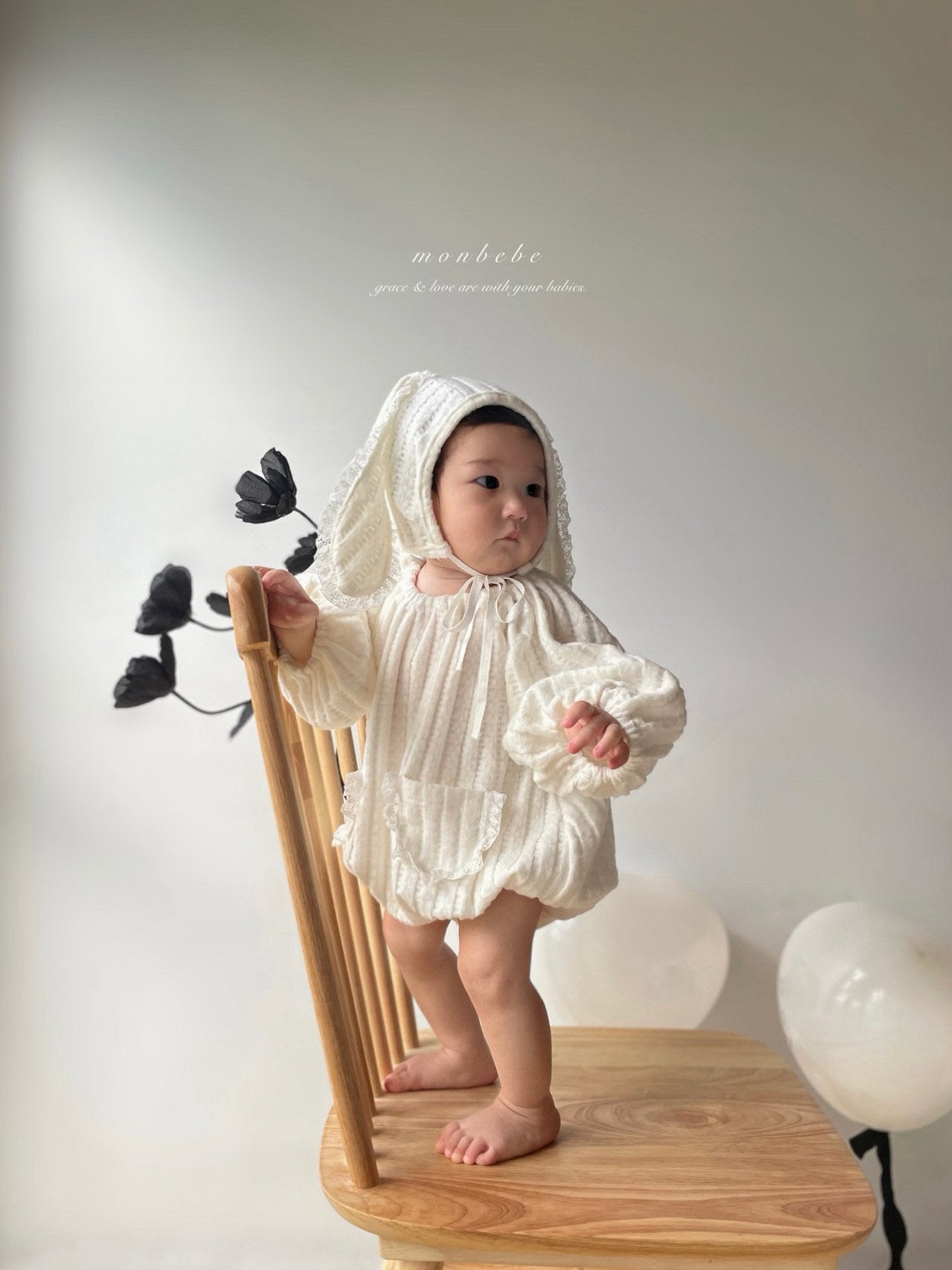 (予約) monbebe / Bunny Knit Suit
