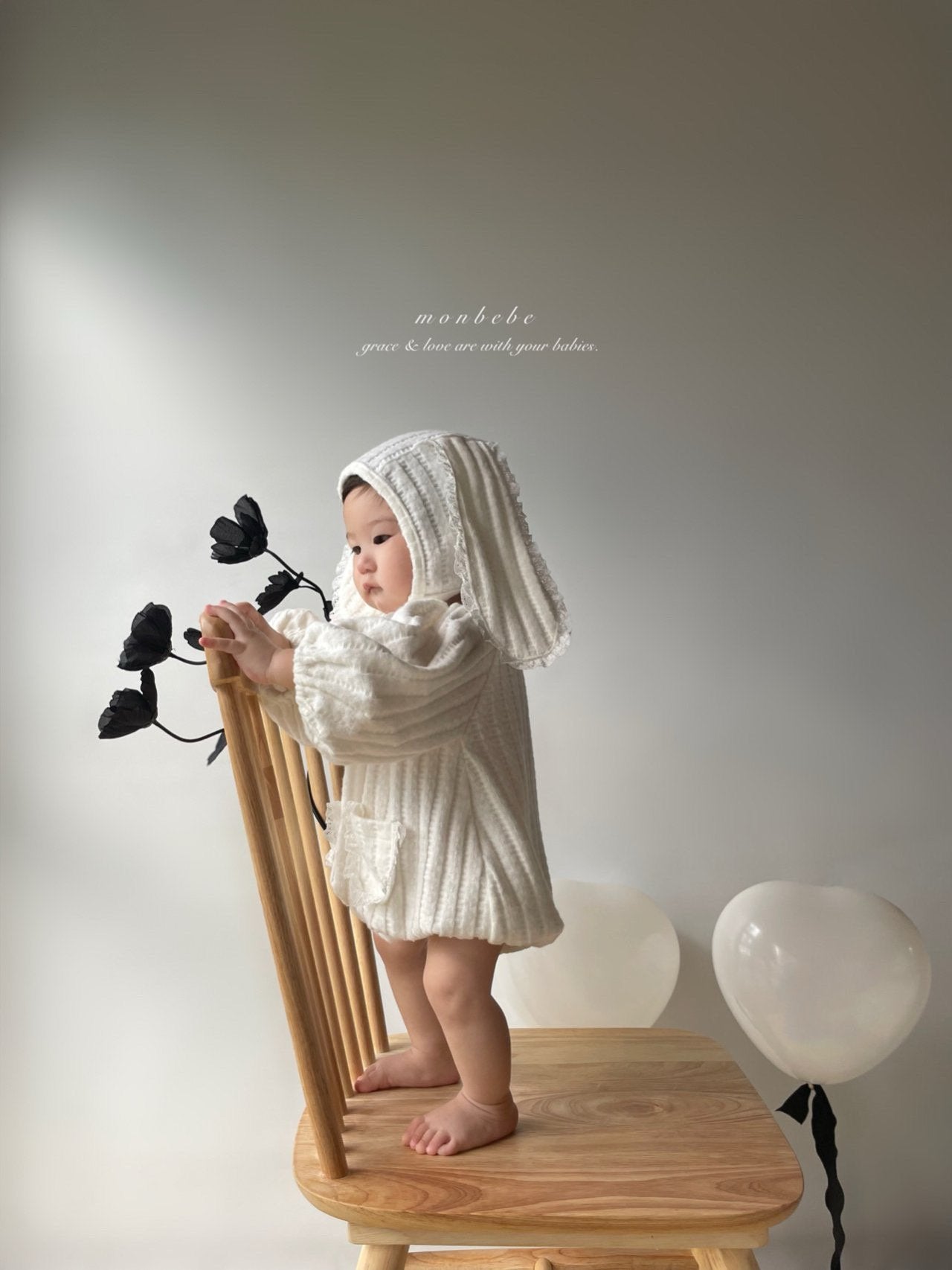 (予約) monbebe / Bunny Knit Suit