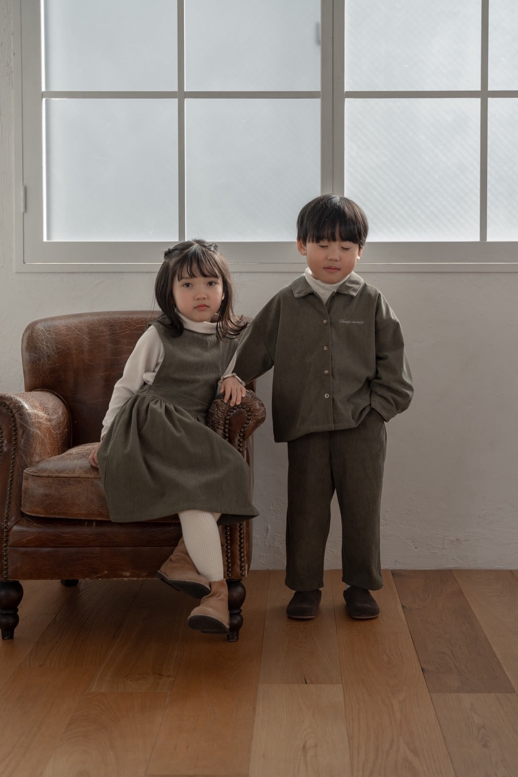 Brownie Dress  with miton / khaki