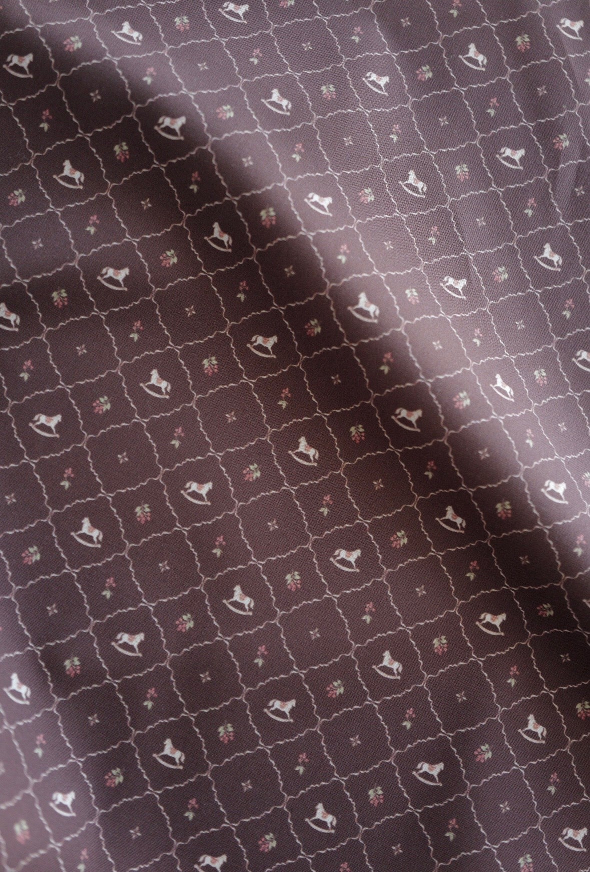 original fabric " Cheval Antique - chocolat  "