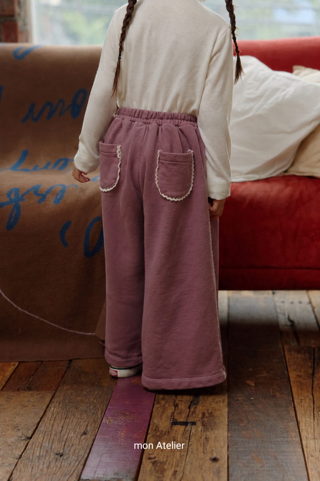 (予約) mon Atelier  / lace wide pants