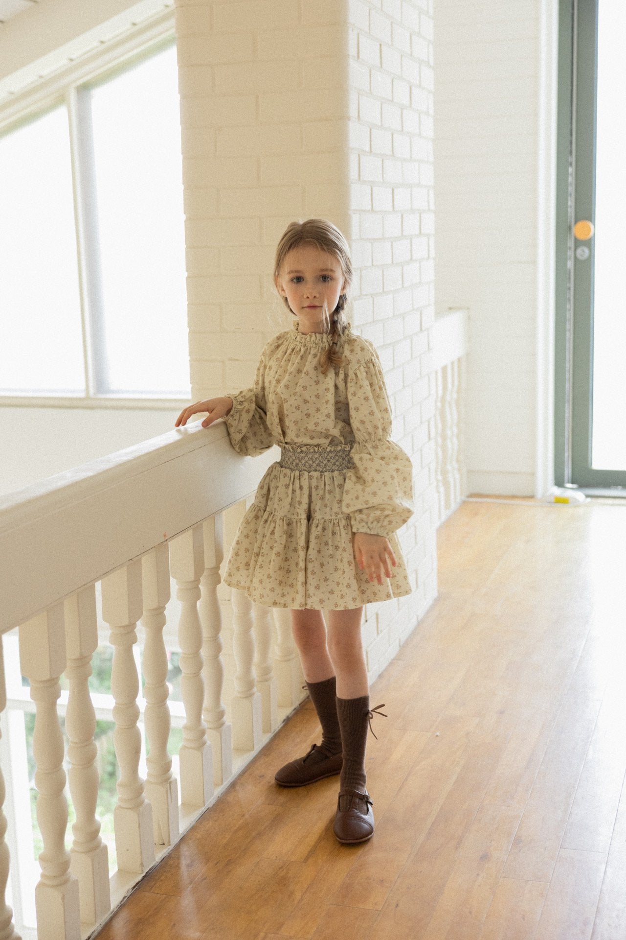 (予約)perro bebe / Ella blouse , skirt - beige