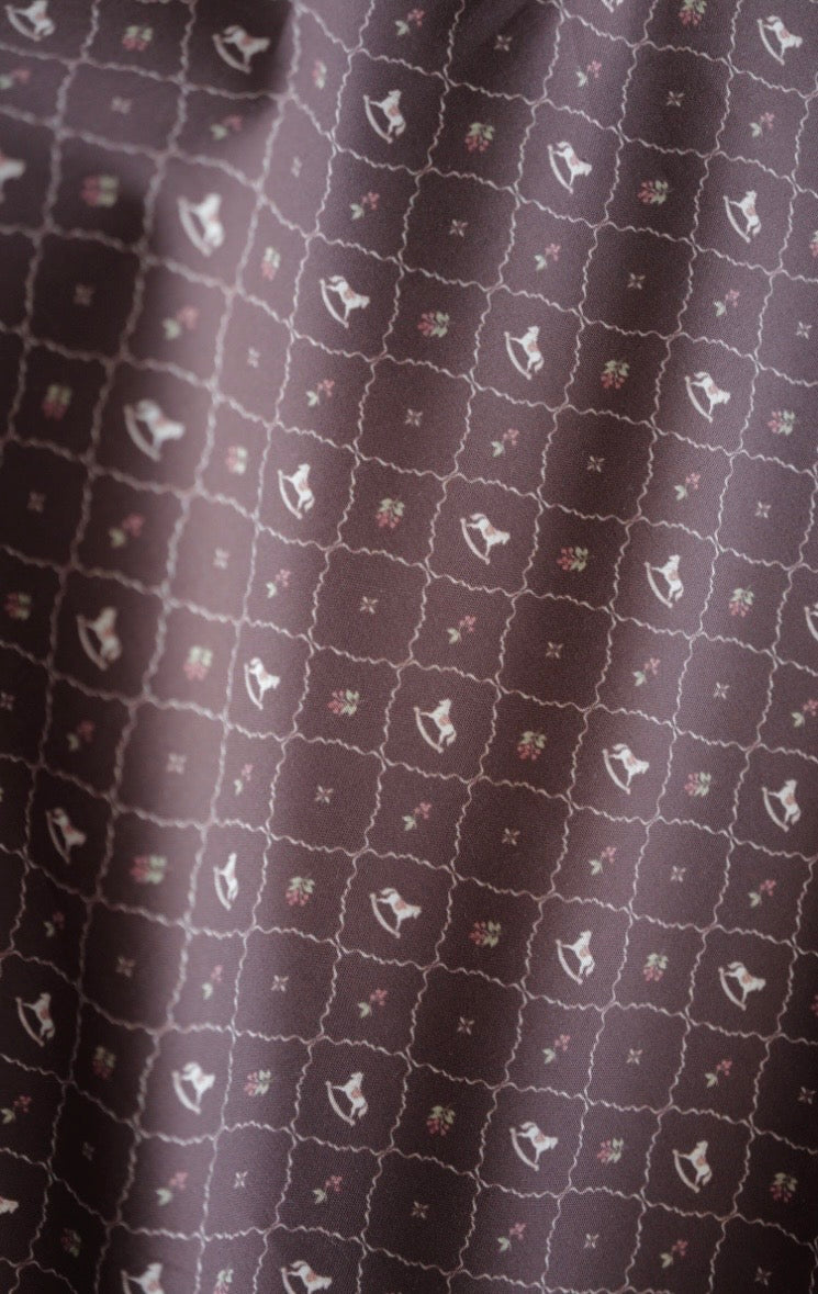 original fabric " Cheval Antique - chocolat  "