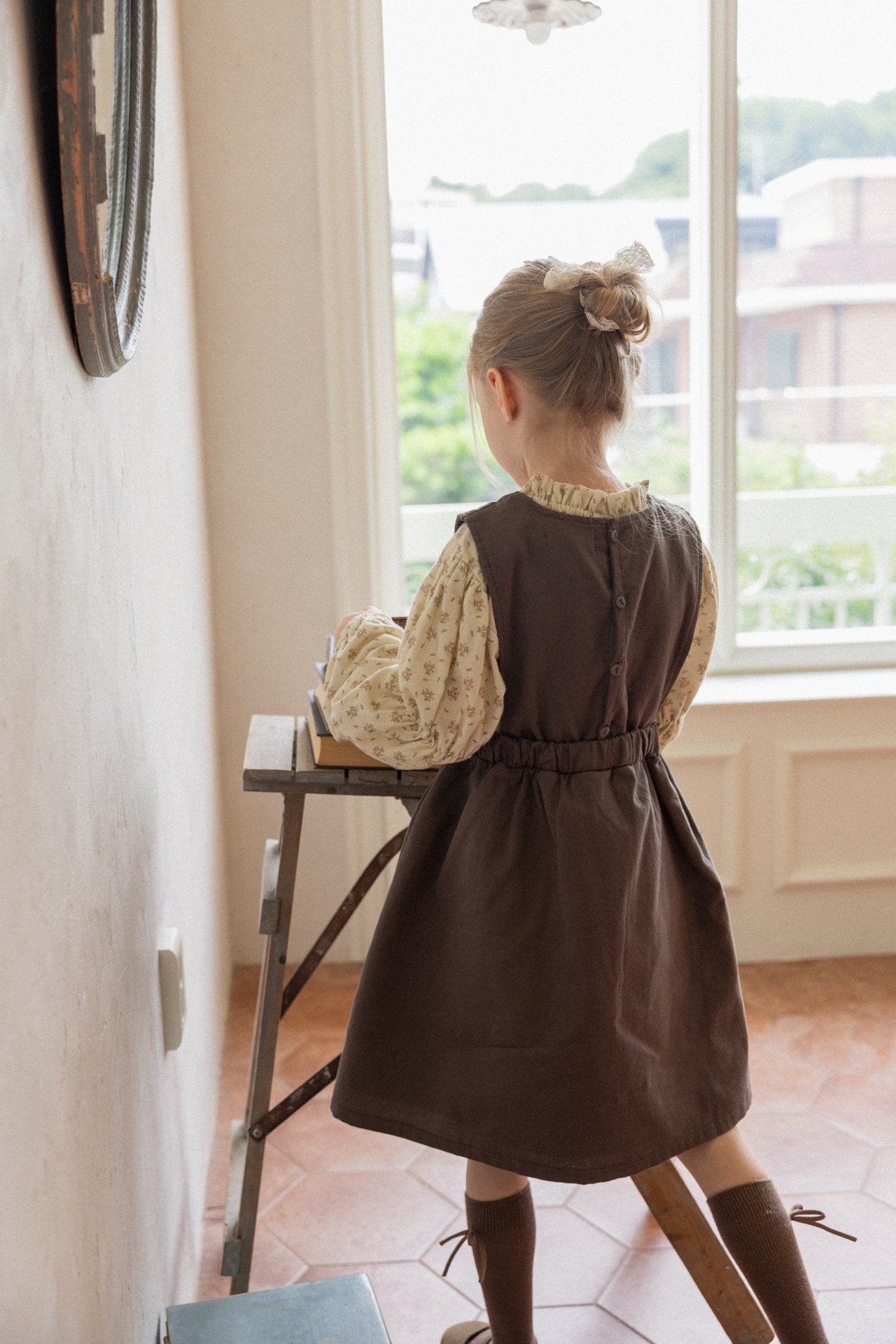 (予約)perro bebe / Rosalia dress - brown