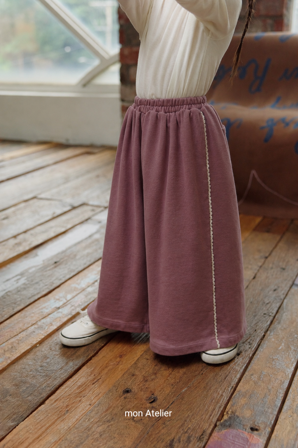 (予約) mon Atelier  / lace wide pants
