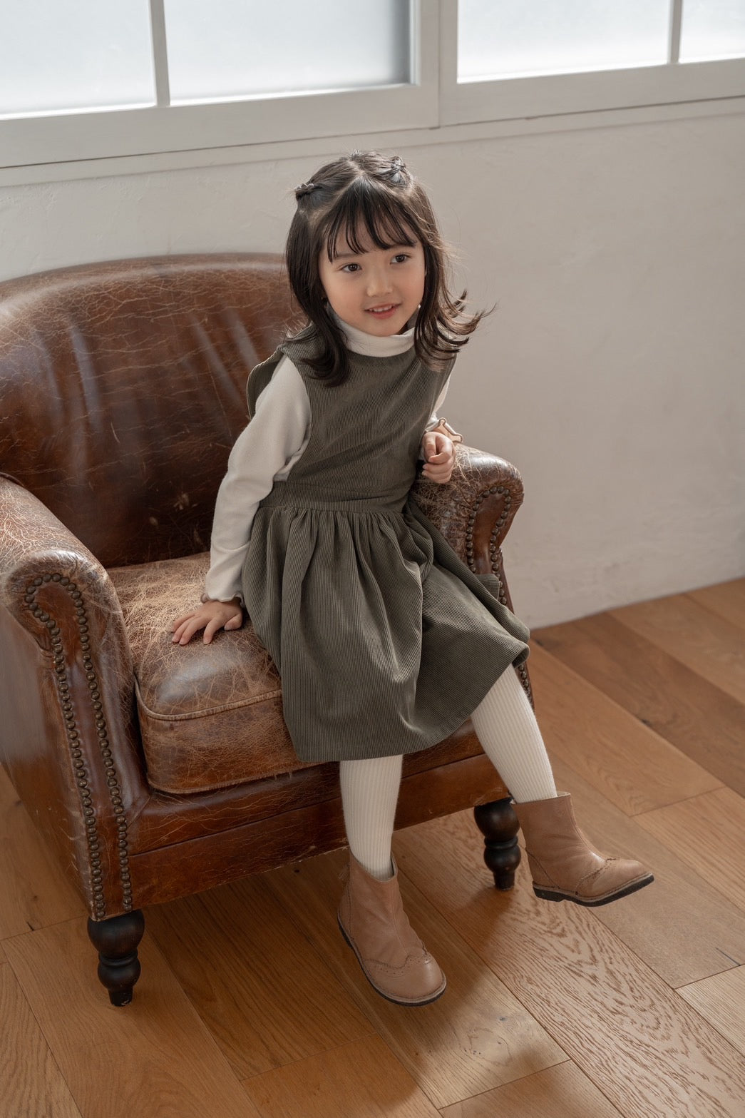 Brownie Dress  with miton / khaki